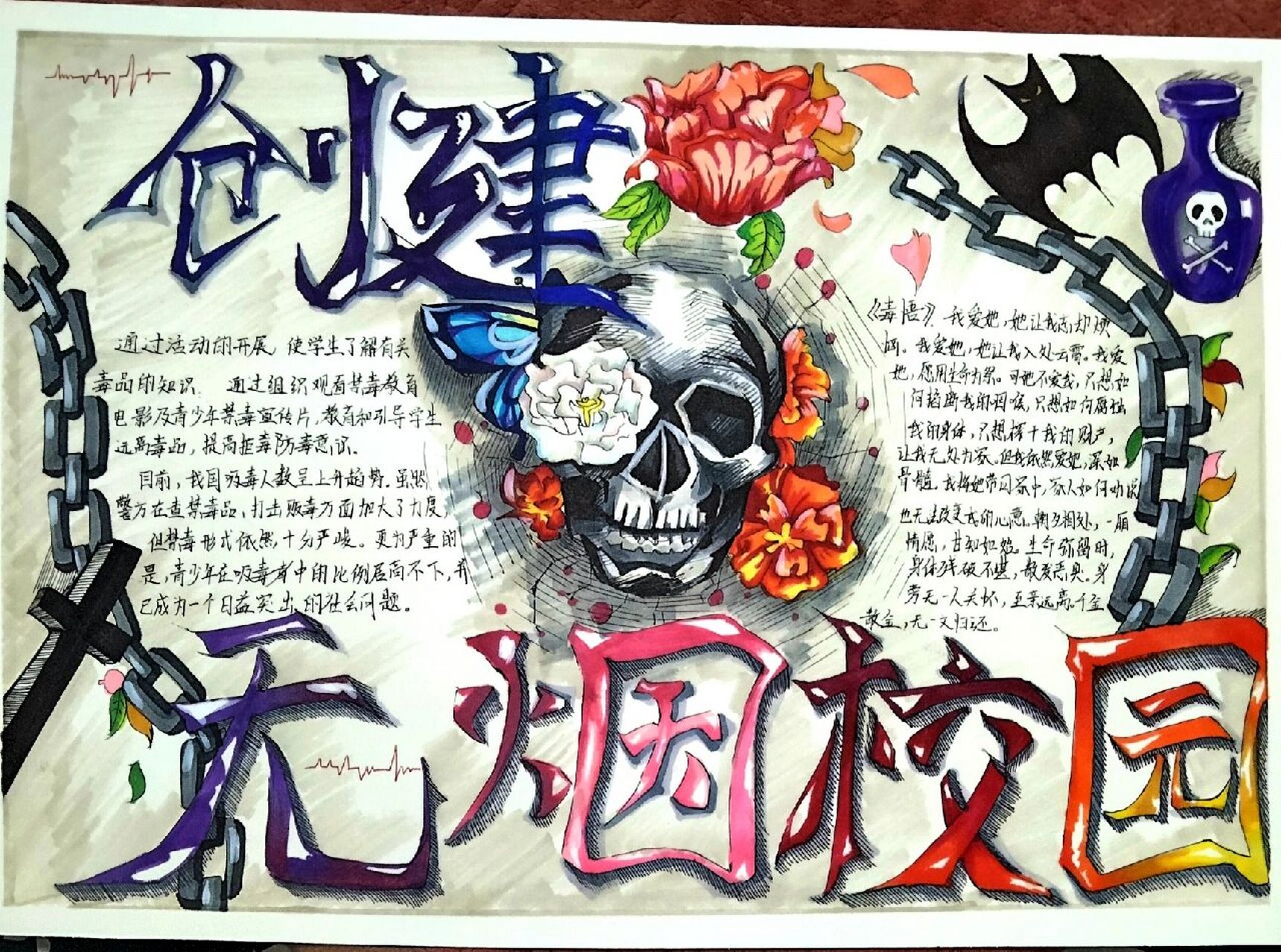 创建无烟校园手抄报 临慕,就改了一些位置