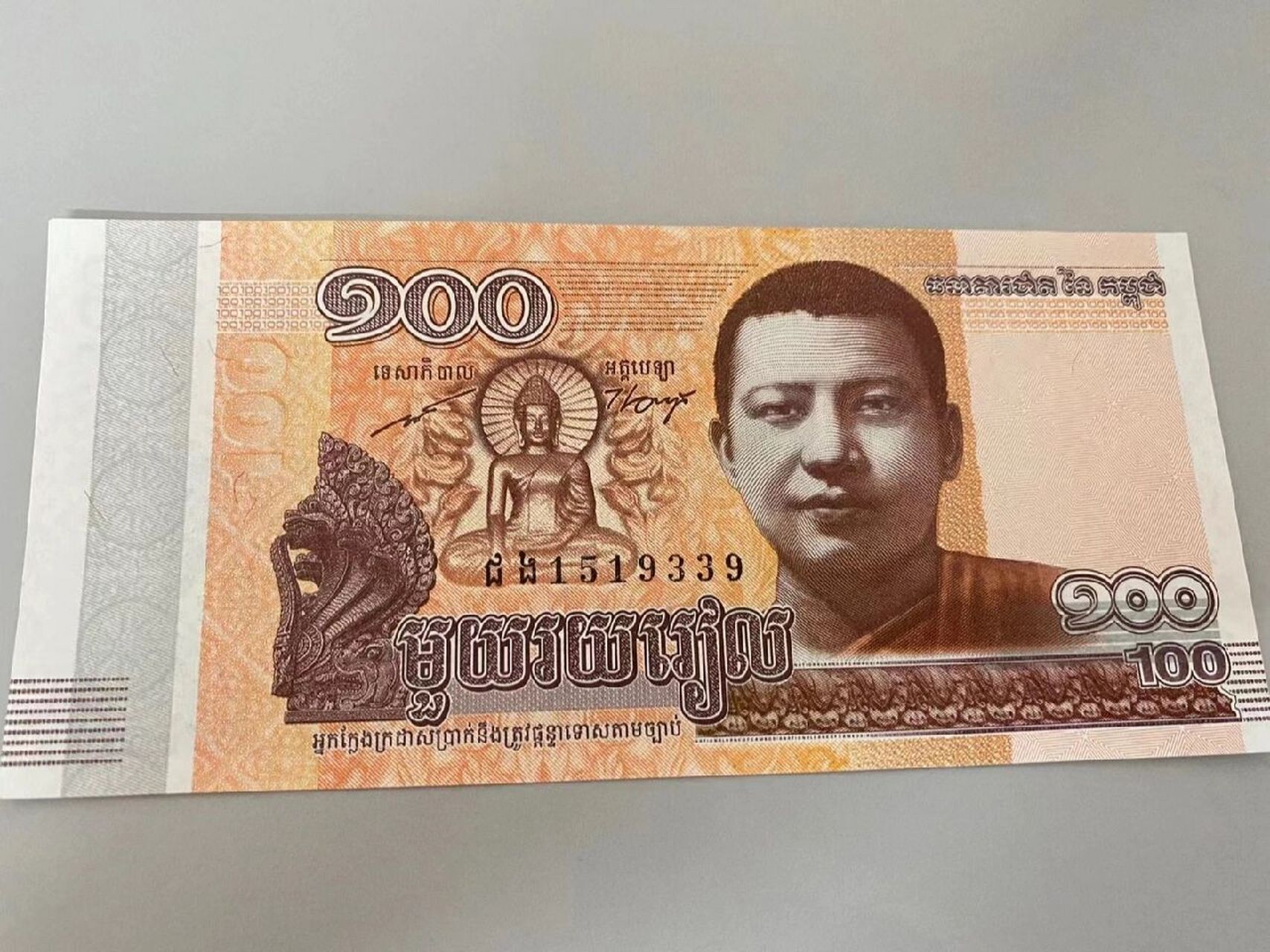 柬埔寨纸币100图片