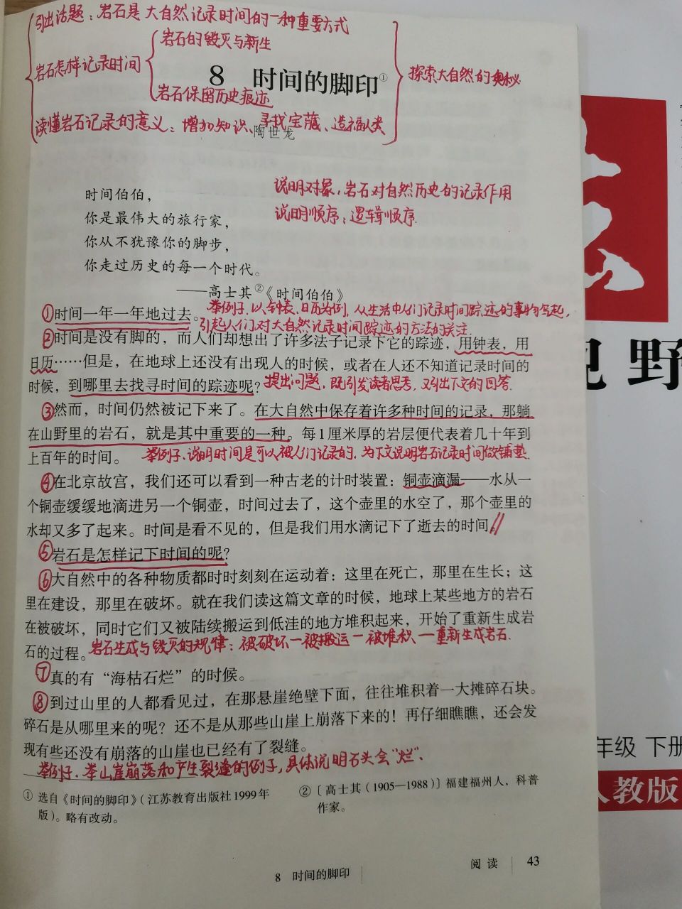 八下语文 《时间的脚印》