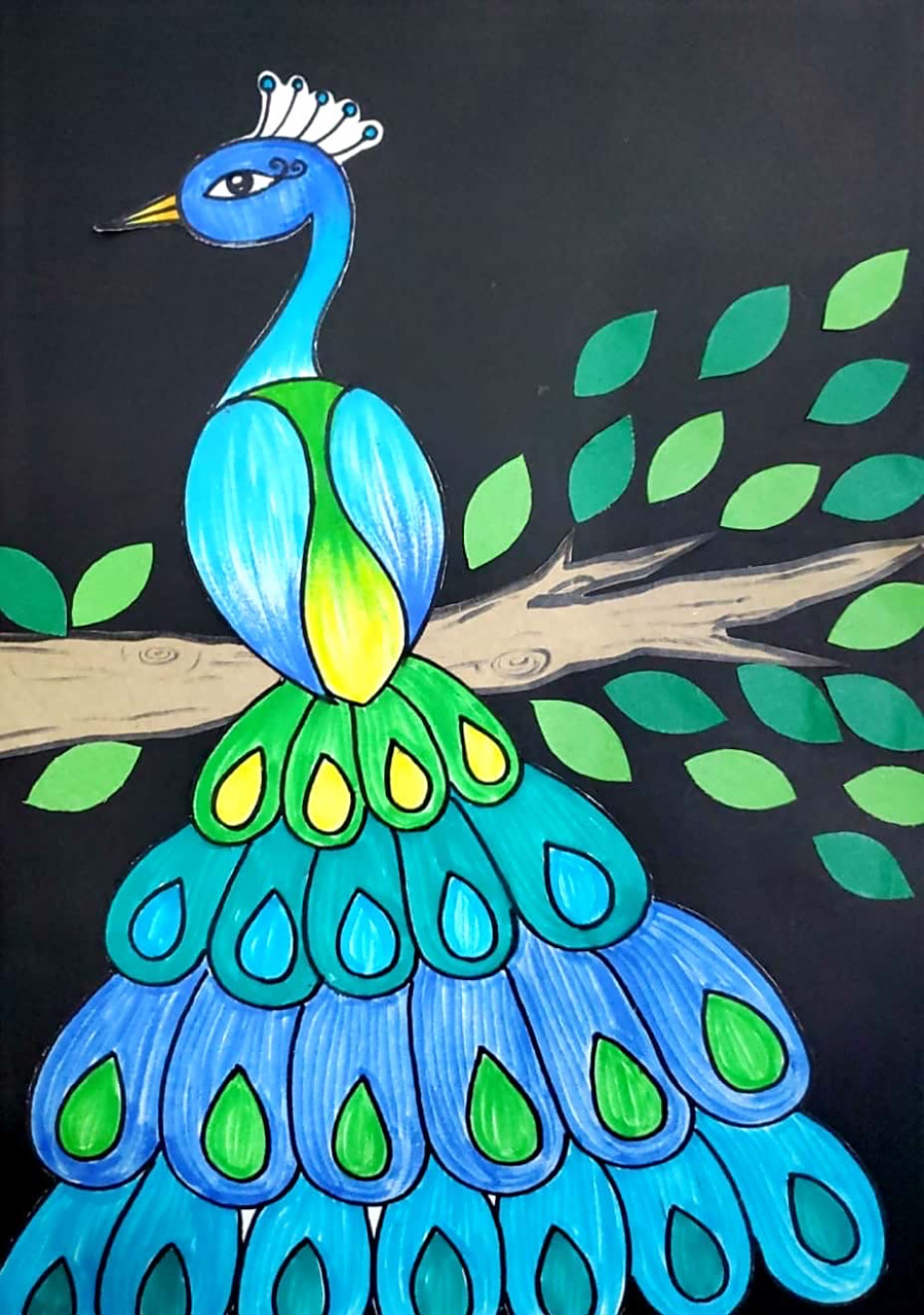 少儿创意美术课件《孔雀》        美丽的孔雀,造型稍有难度适合大班