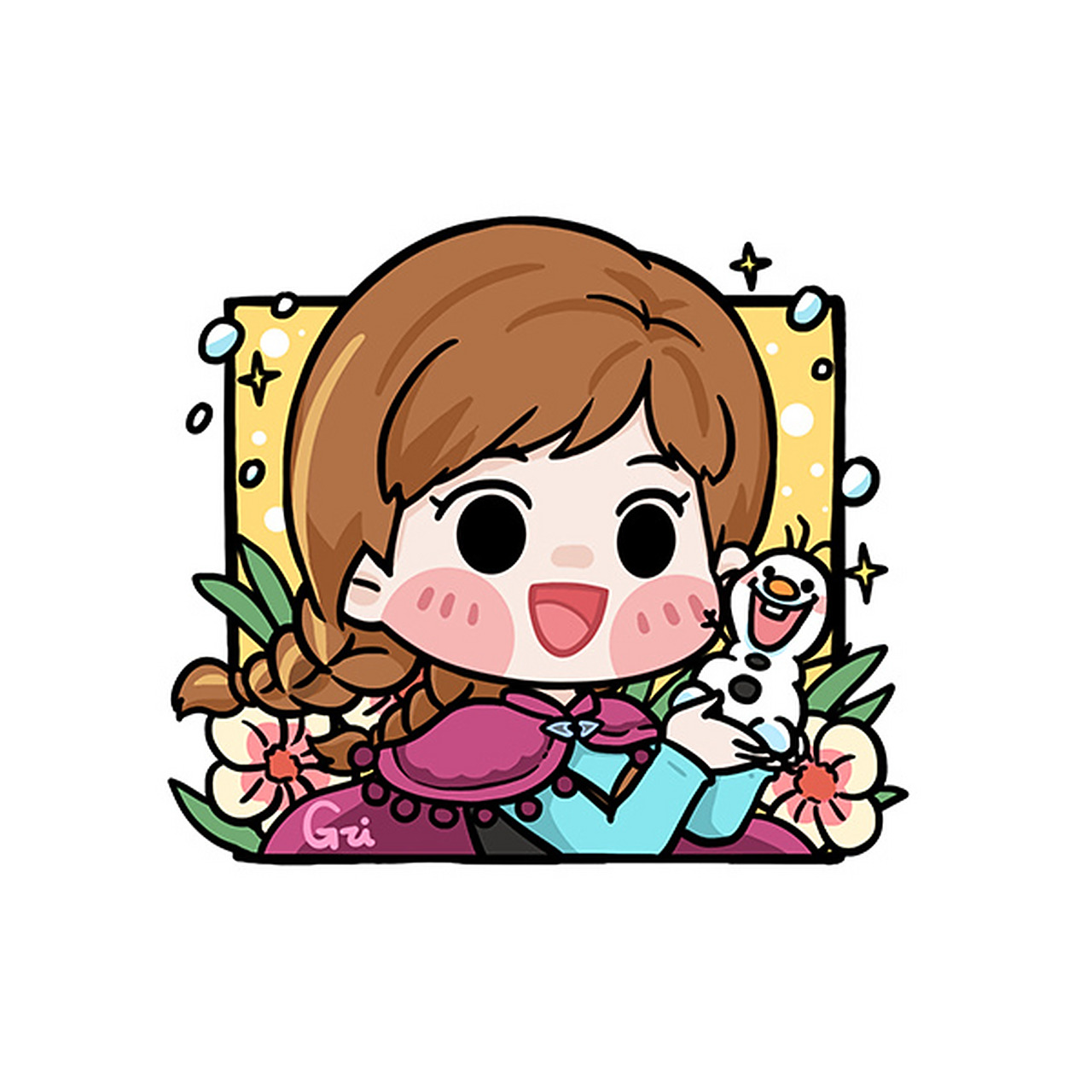 96萌小g爱涂鸦 迪士尼公主系列 q版卡通头像 迪士尼公主系列头像