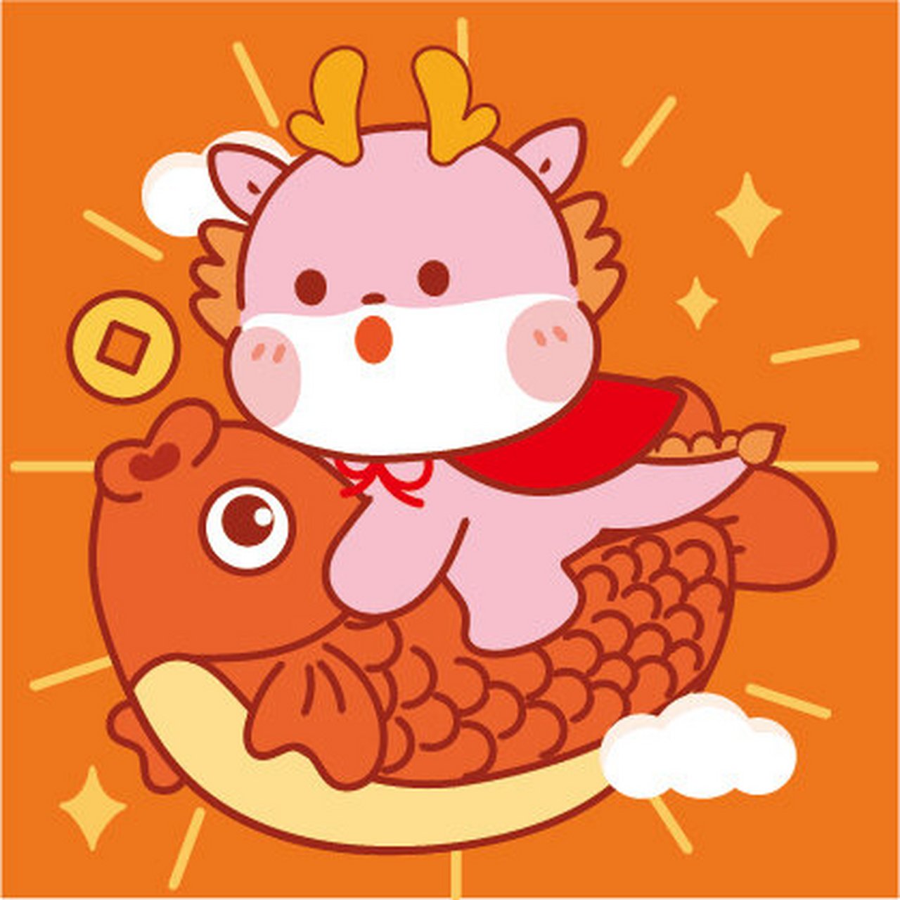 生肖ip,龙年原创插画,小飞龙ip 文件格式:ai,cdr,矢量分层文件,可做