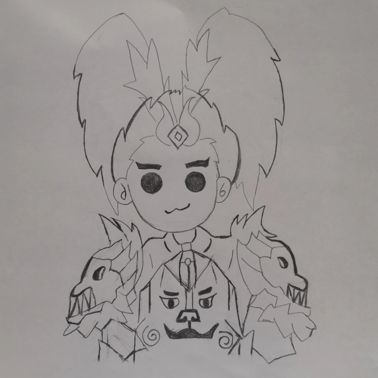 吕布卡通简笔画 闲时来个吕布简笔画