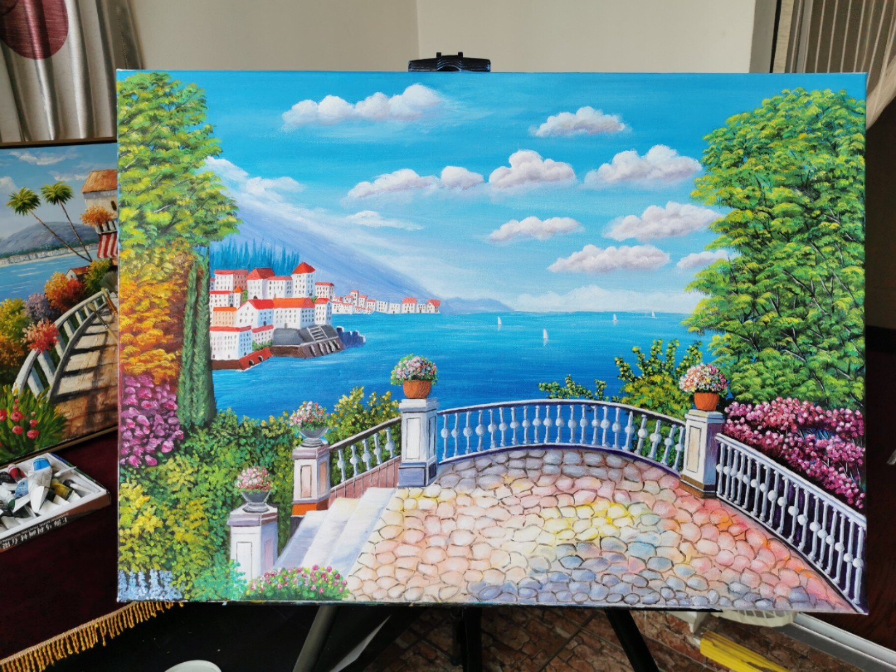 地中海风景画系列 整理了一下画过的地中海风景画,希望和煦的阳光透过