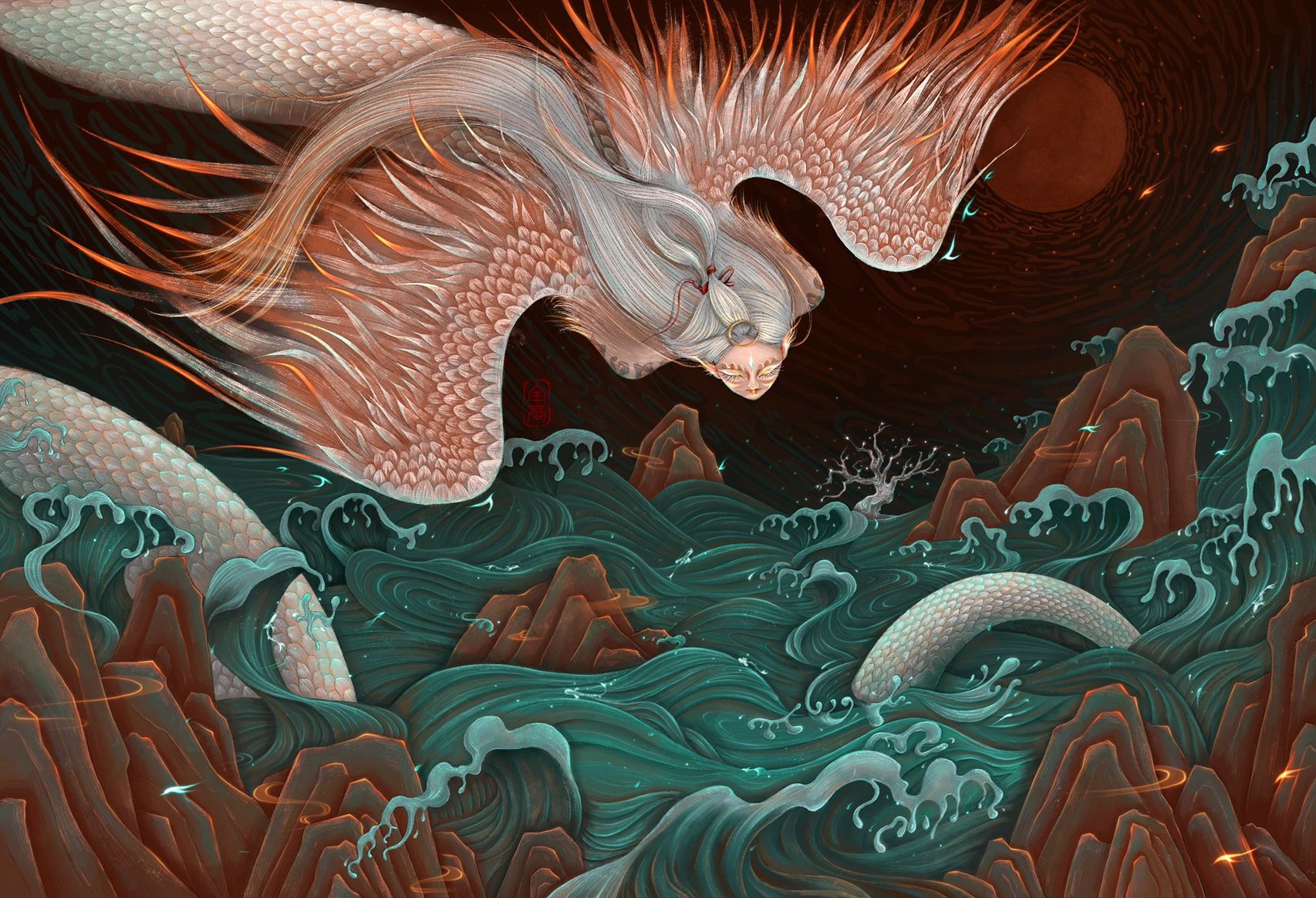 山海经|壁纸合集(古风插画) 我画滴太慢啦啦啦 发个近期画的山海经