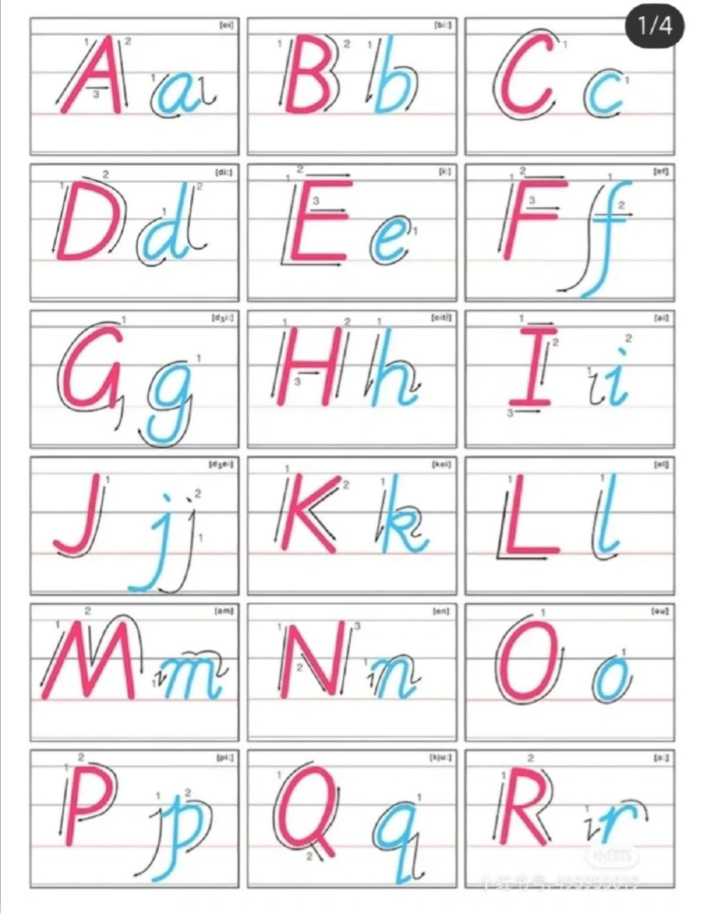 26个字母的大小写和正确写法摆出来了!