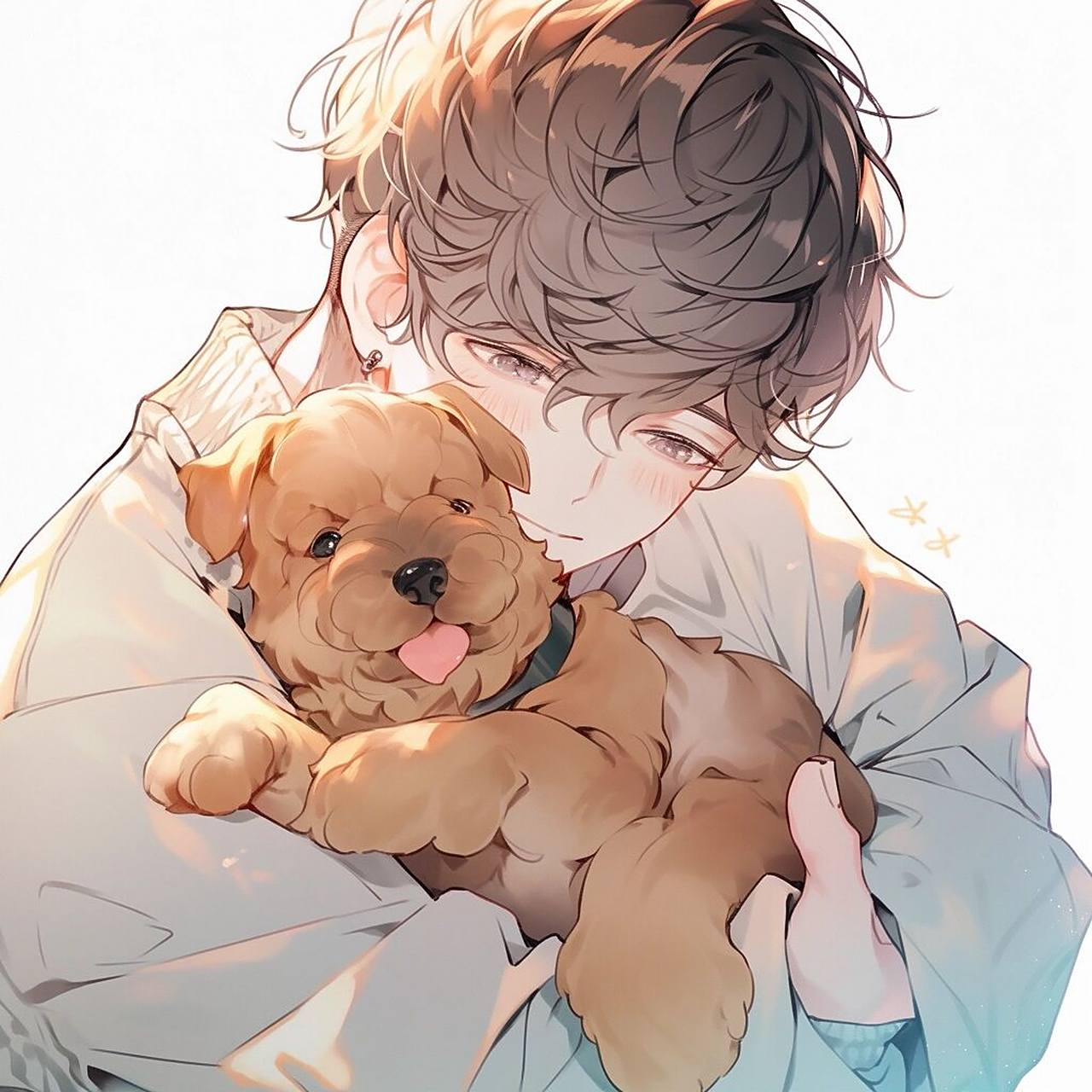 粉丝求的男孩与狗狗的头像