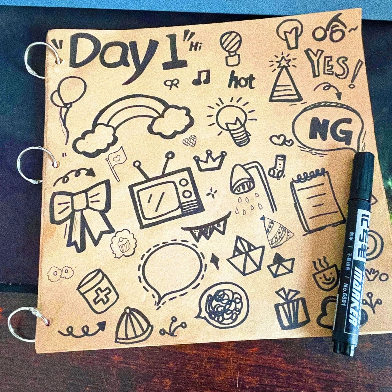 幼师日常|牛皮纸简笔画元素来啦～ 05挑战365天牛皮纸简笔画元素day