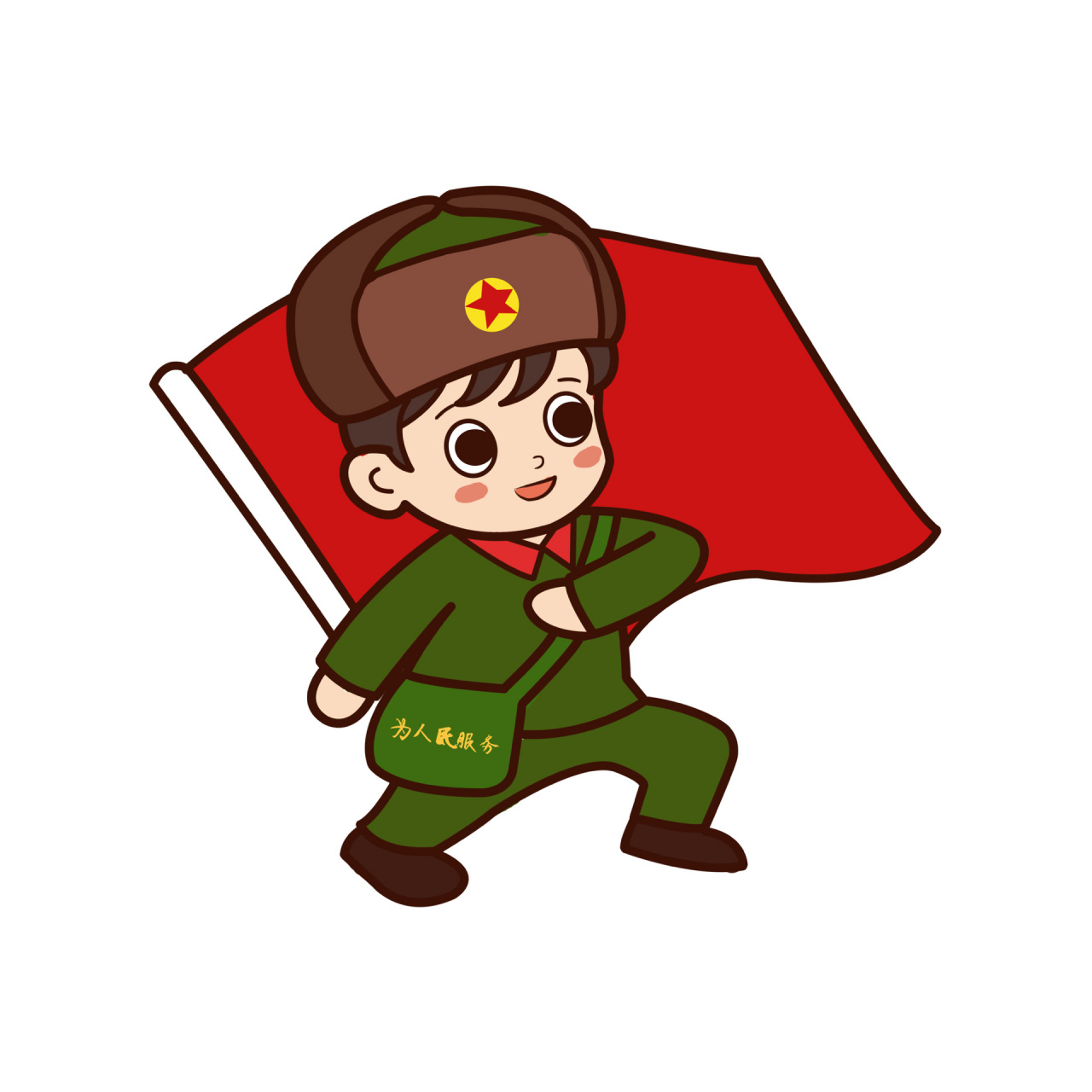 卡通q版雷锋人物97免抠素材 99今日素材 	 93学雷锋纪念日卡通