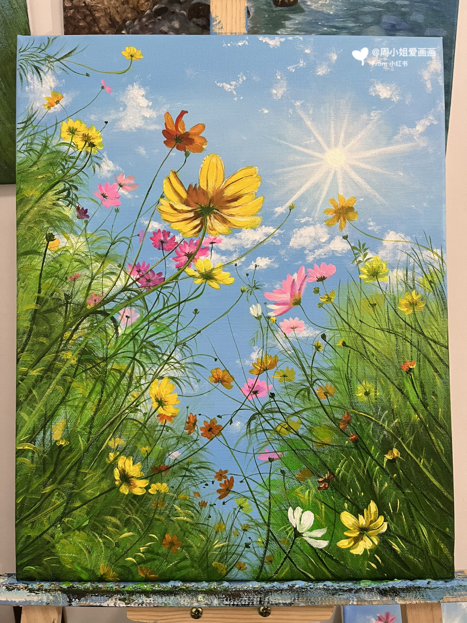 丙烯画格桑花(附步骤) 人生在世,总得有一种追求,尽管梦想还很遙远