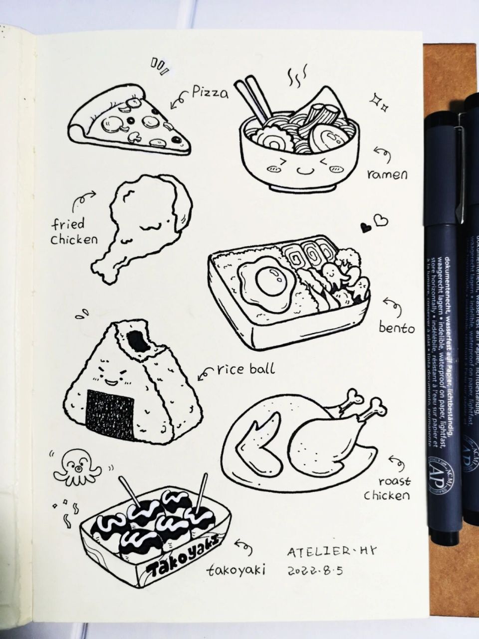 快餐美食主题2 简笔画 | 手绘 | 手账素材 快餐主题第二篇 画一下这几