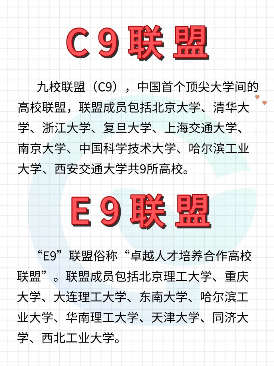 高校名词|c9联盟 e9联盟 97c9联盟 九校联盟,中国首个顶尖大学间的