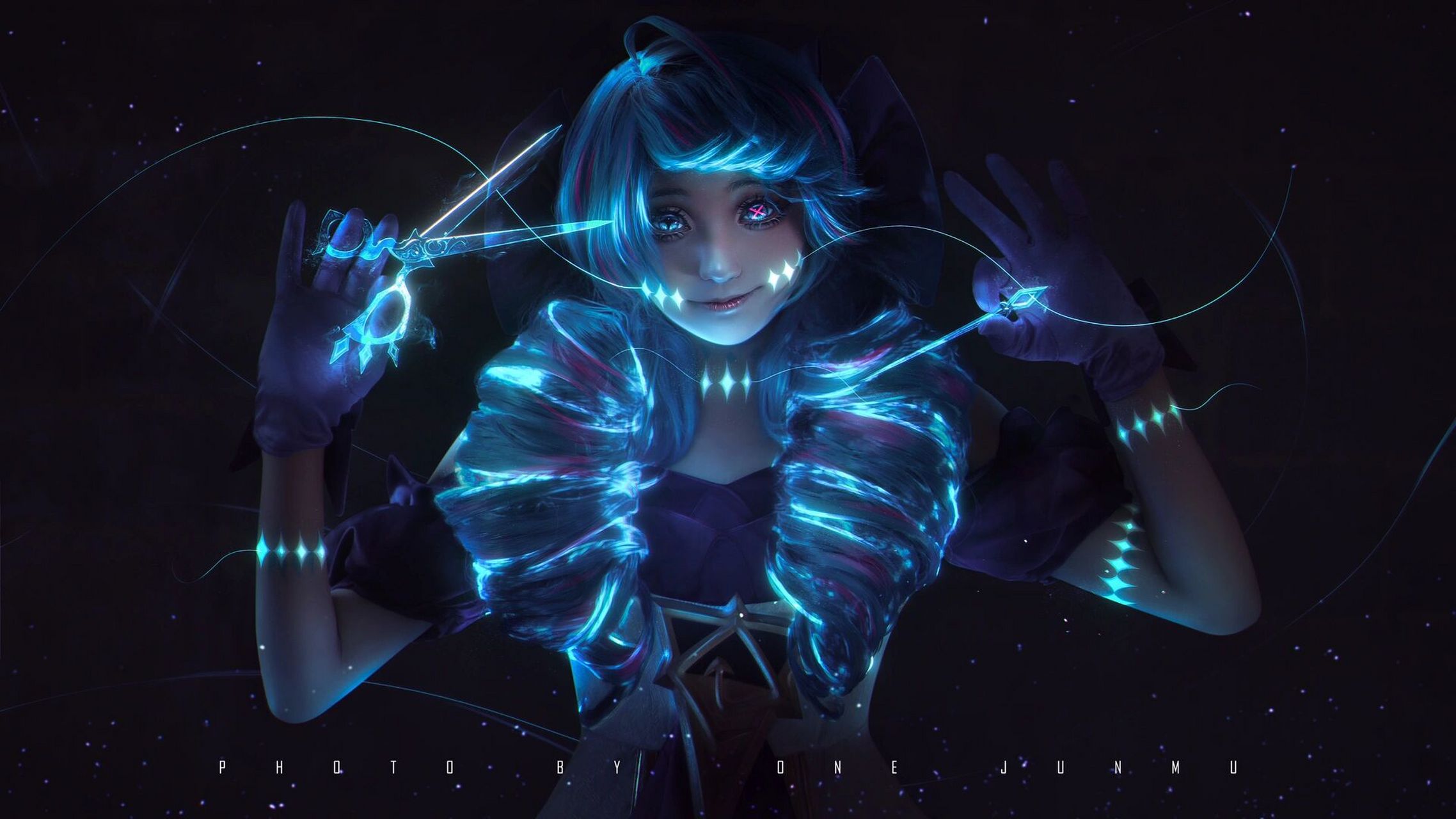 cos后期|英雄联盟·格温 原片展示已获得授权 真的很喜欢格温了!