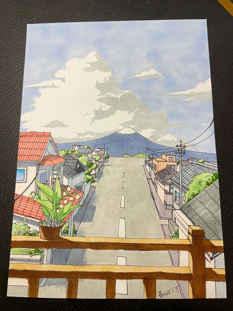 马克笔手绘,风景画 画了两个晚上干完的,白天上班,晚上画画.