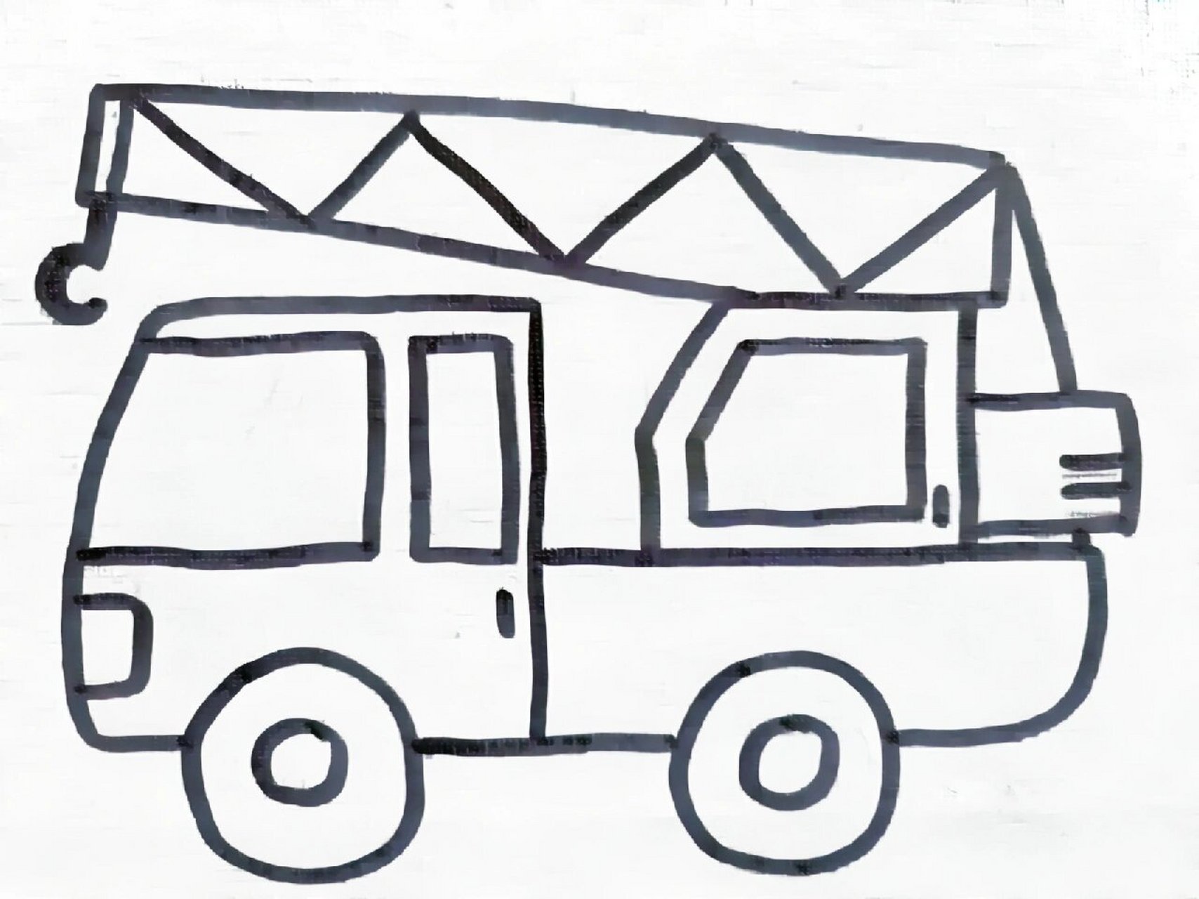 儿童画男孩子喜欢的工程车简笔画可打印