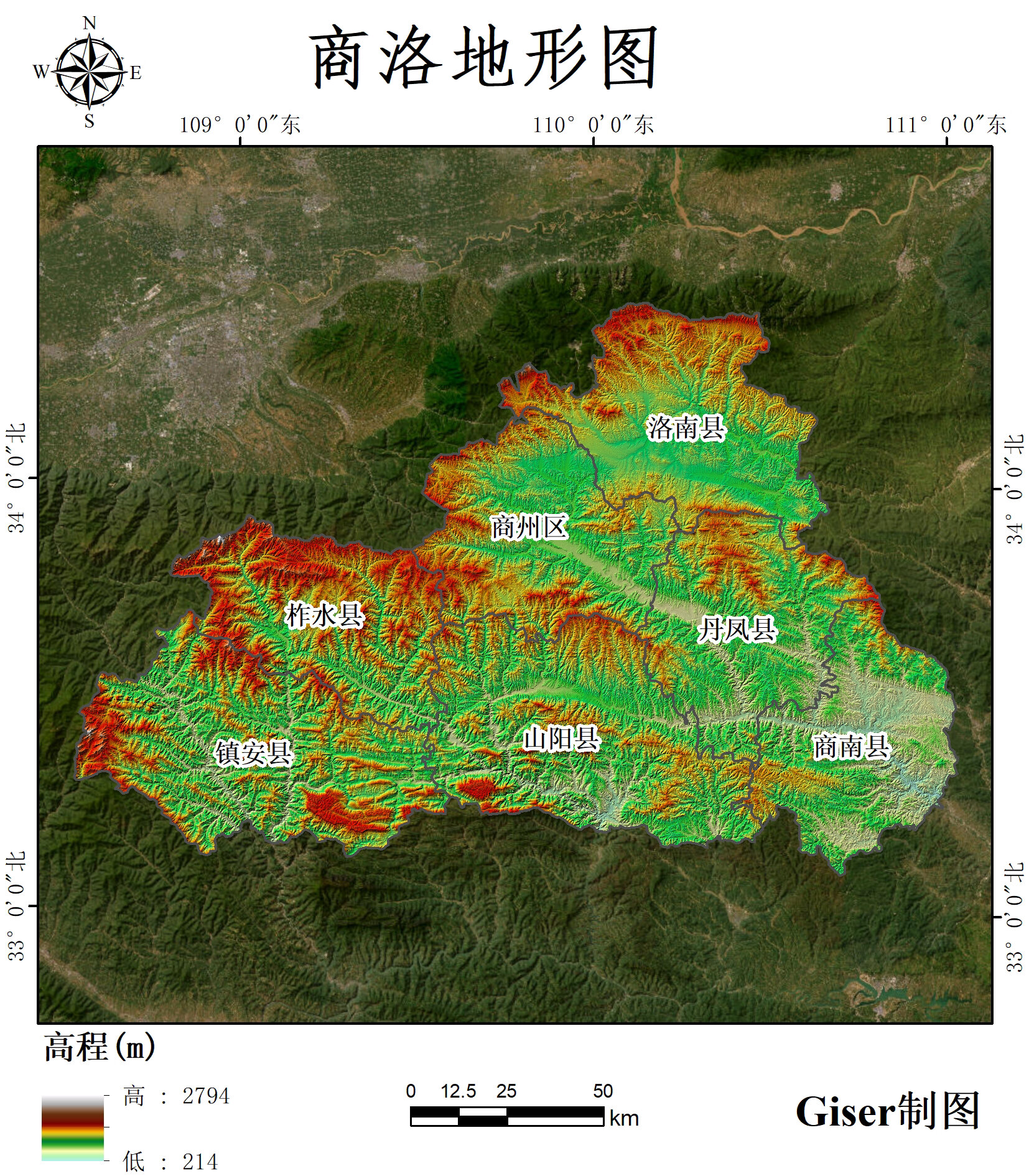 河南信阳商城县地形图图片