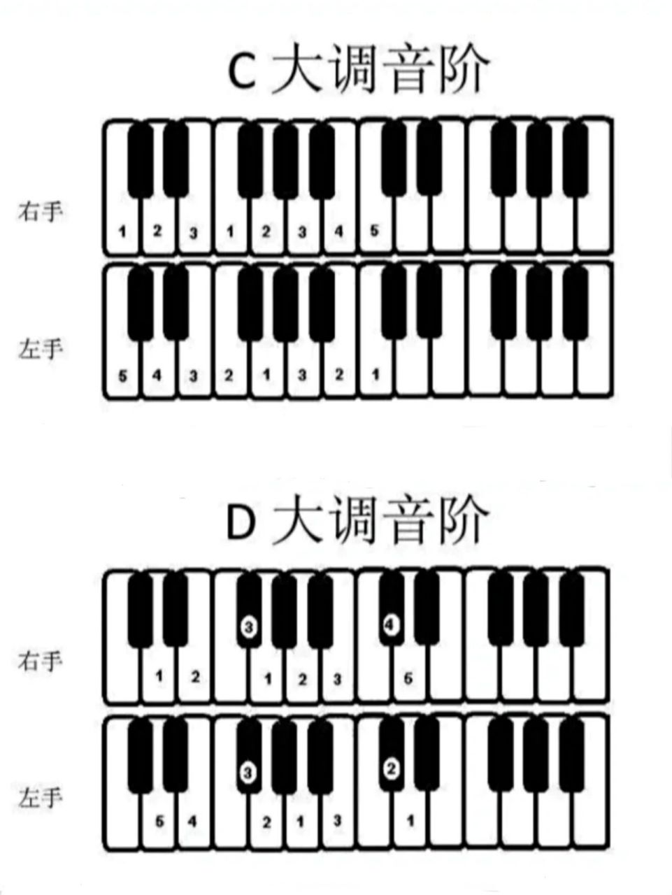 大调音阶图解93快速掌握音符位置,指法75 学钢琴音阶,除了练习