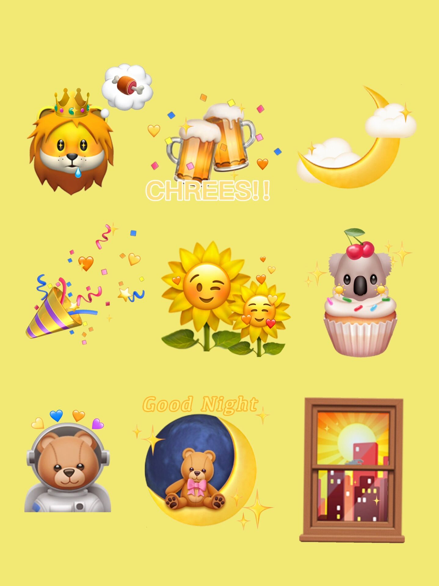 超可爱的emoji贴纸0896多巴胺女孩p图可用2