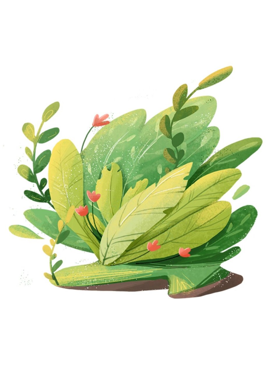 扁平风插画 i草丛场景插画合集篇 把画过的草丛场景插画都整理出来了