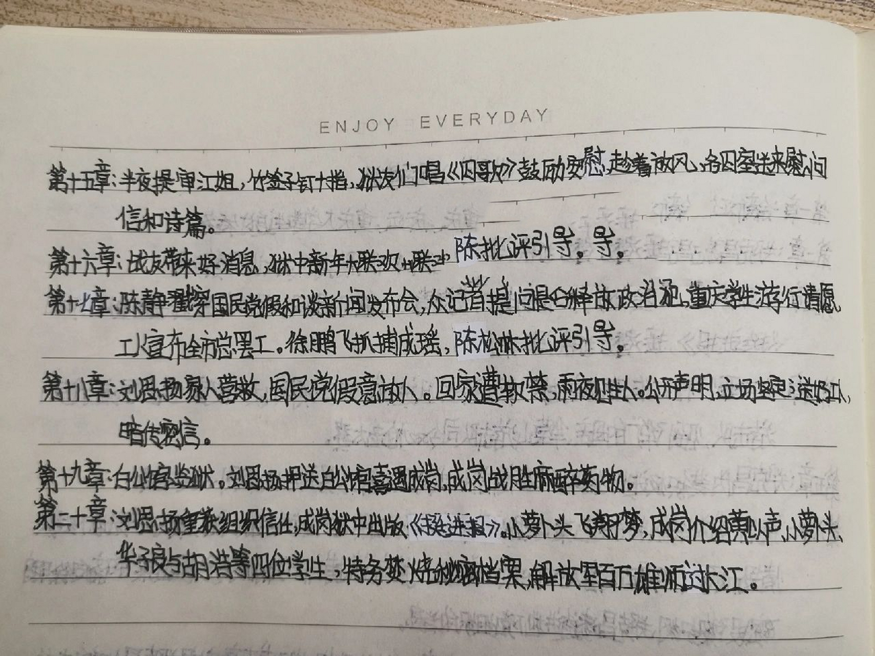 红岩每章主要内容概括 第11到20章主要内容概括 纯手写都是重点无废话