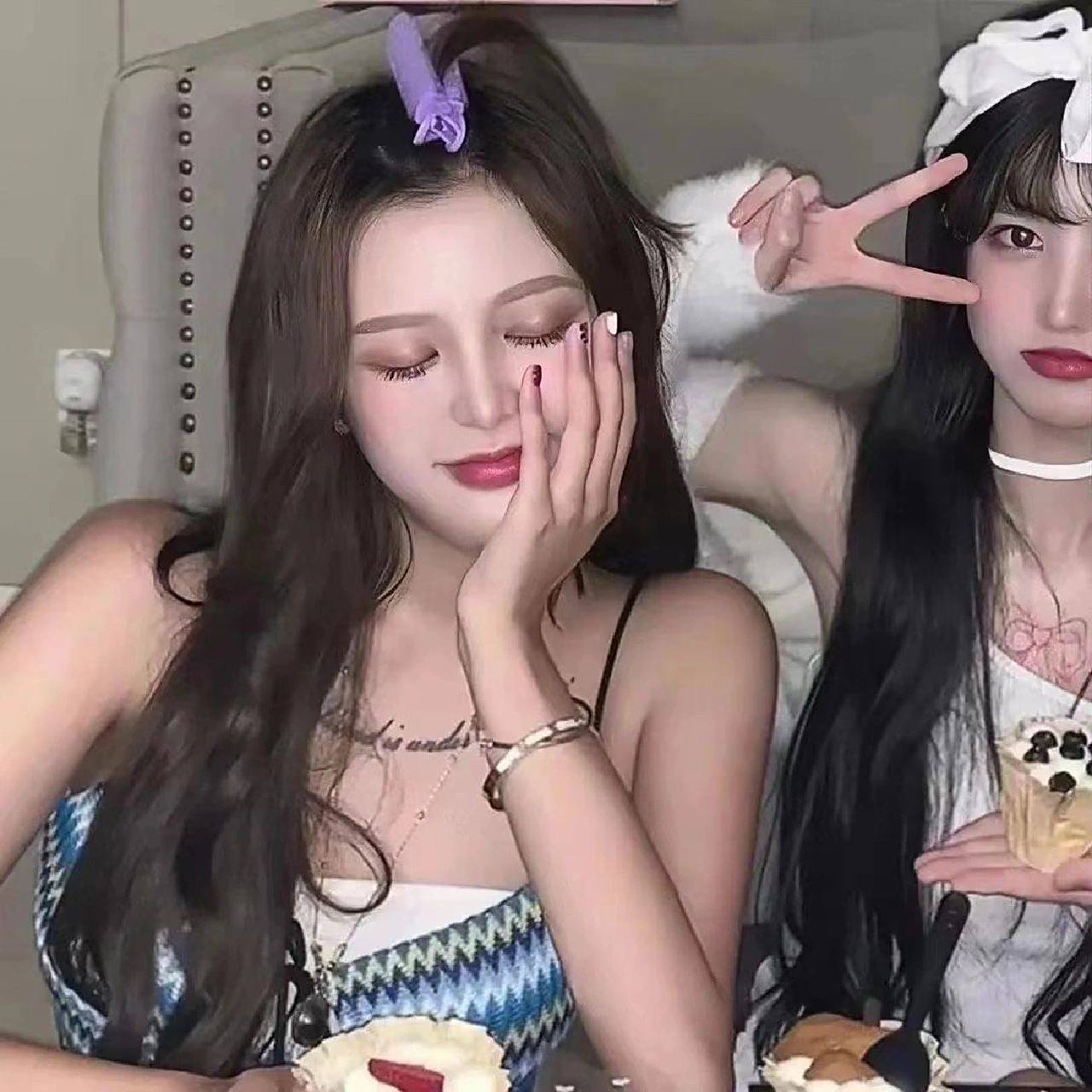 可爱风三人真人闺蜜头像