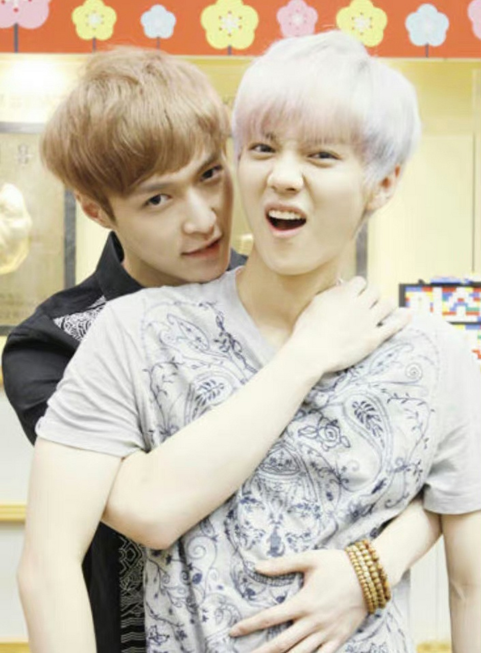 张艺兴,鹿晗在exo时期的互动图,原来他们也有过这么好的时候啊