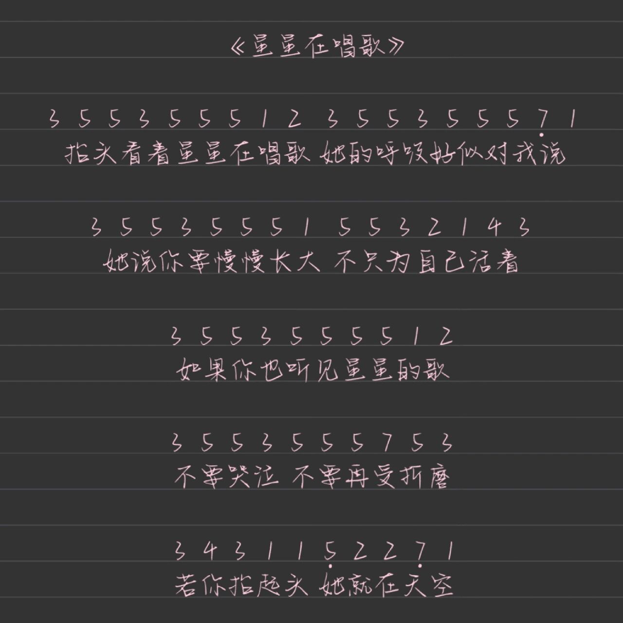 蛋仔派对《星星在唱歌》钢琴拇指琴简谱99
