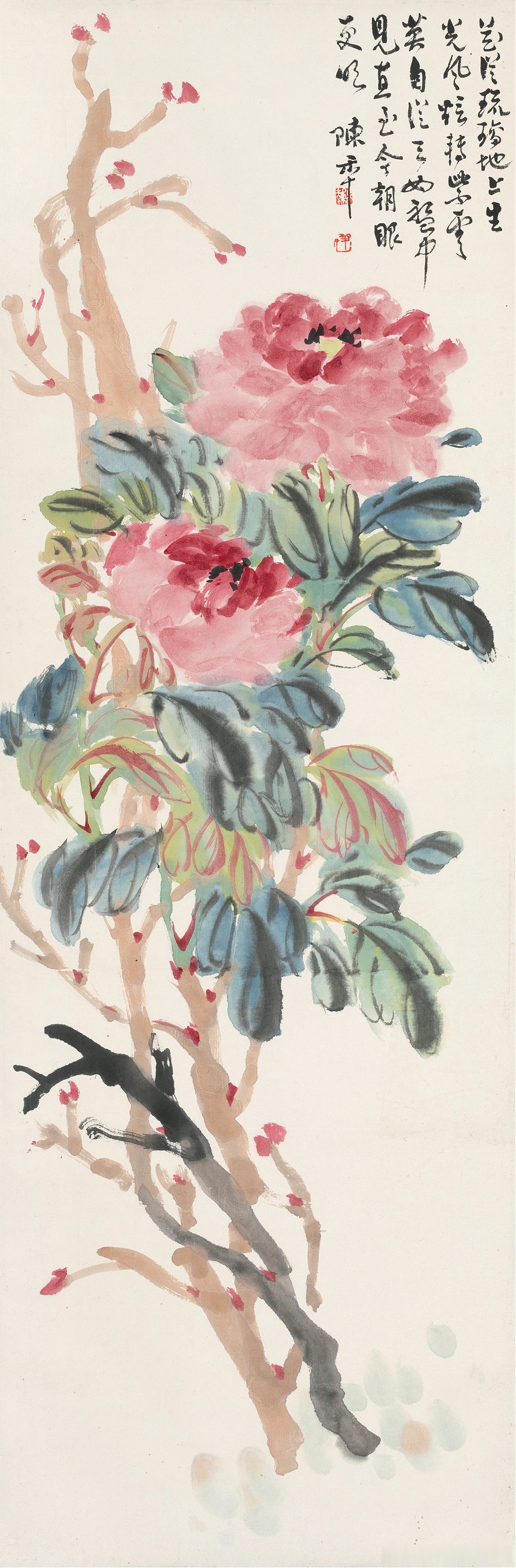 画家陈半丁笔下的牡丹花