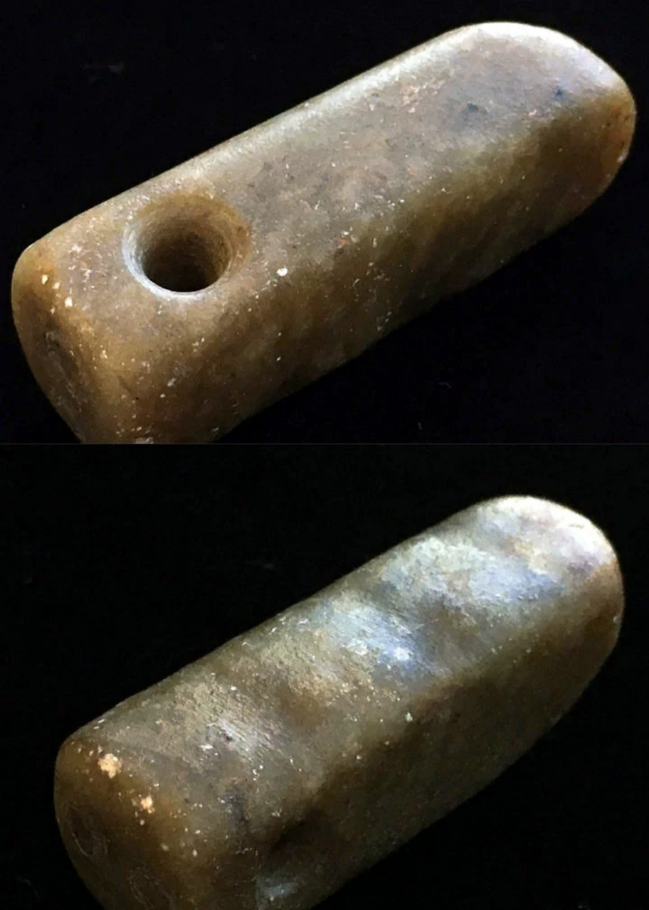 古玉##古玉居珍藏# 红山文化 玉蚕,6500年的时光形成的熟润皮壳,着