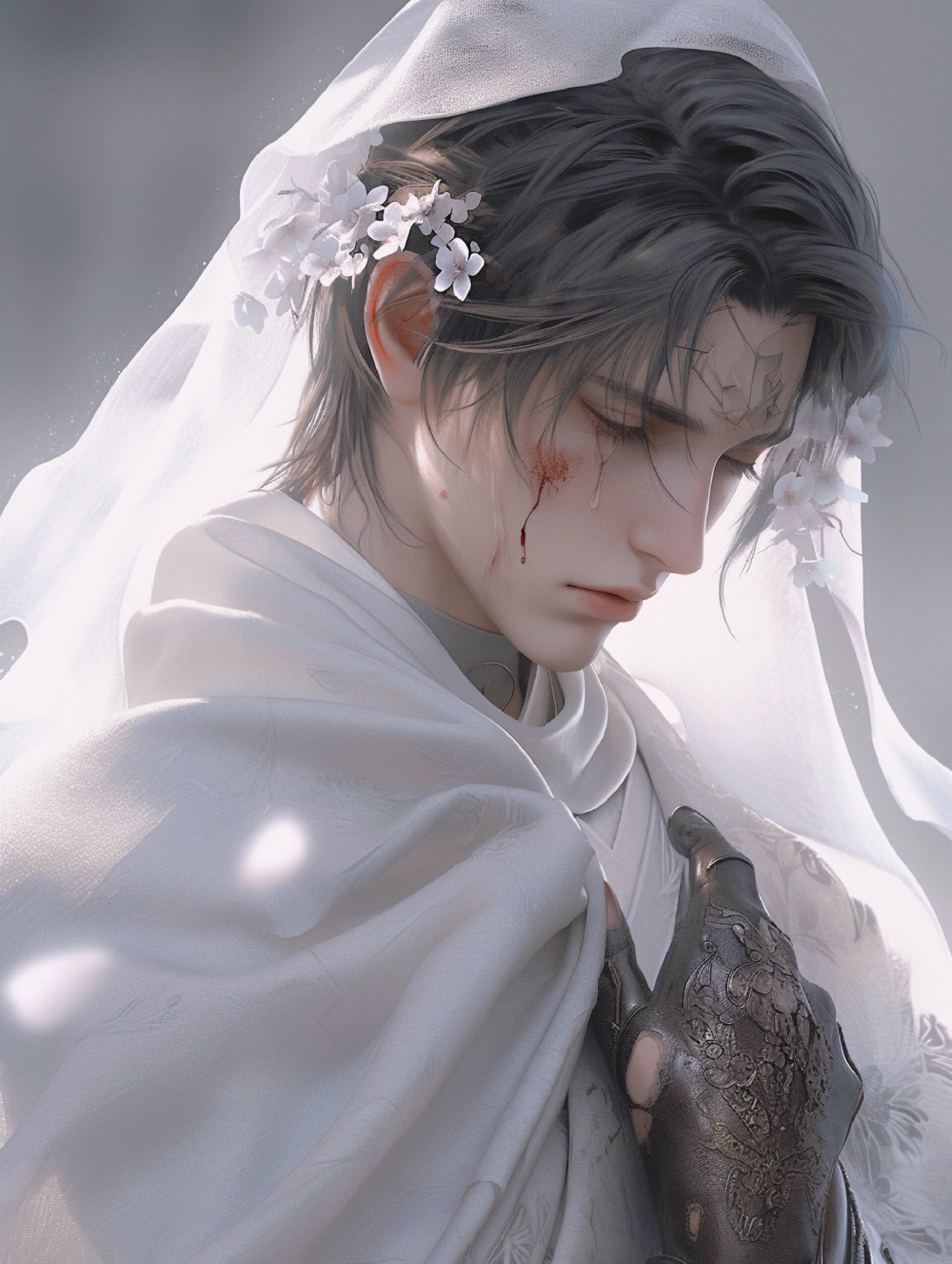 战损版-西域少年-白衣帅哥头像壁纸