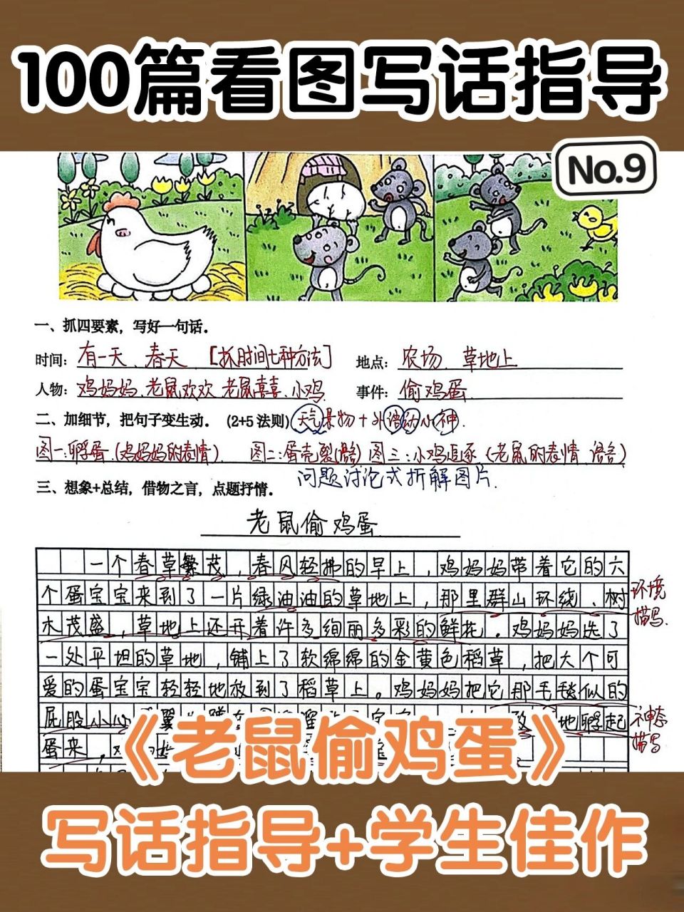 一二年级看图写话《老鼠偷鸡蛋》指导 范文 一二年级看图写话《老鼠偷