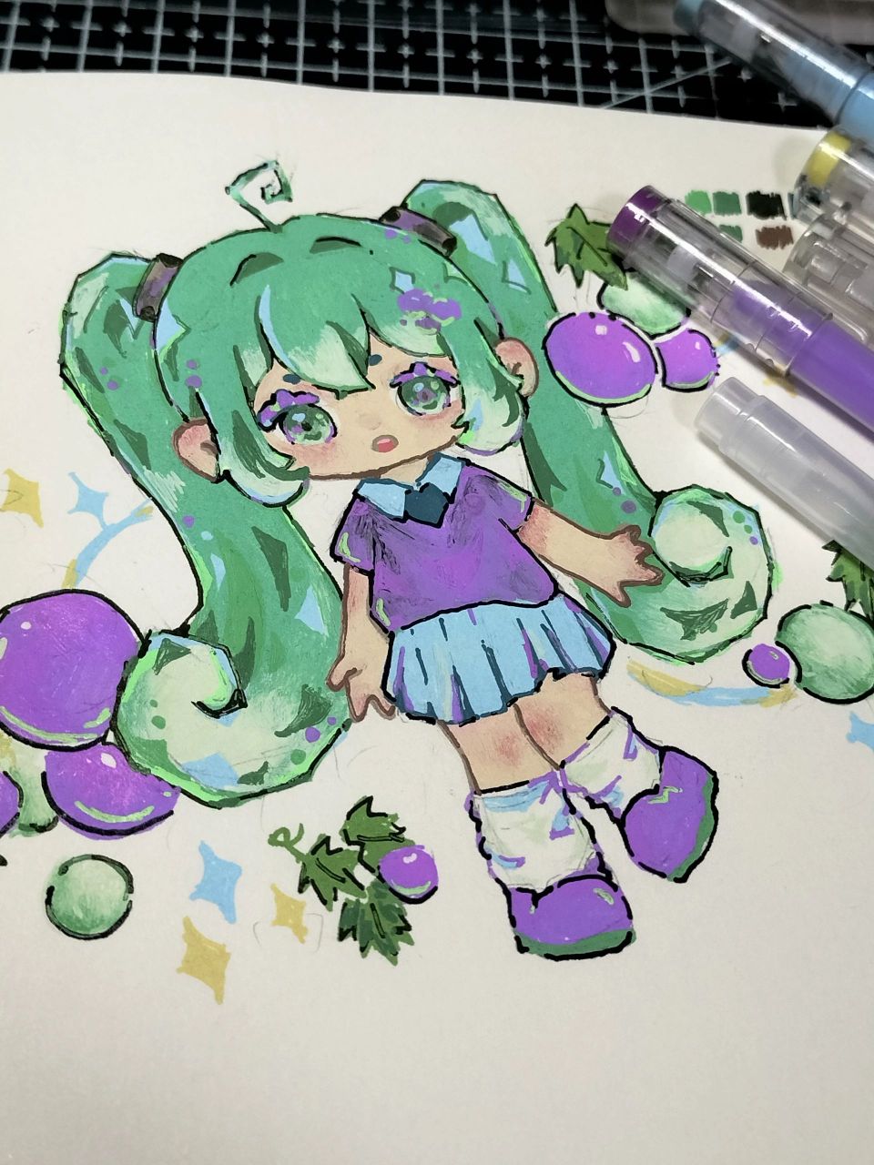 好难驯服啊蓝果手帐笔 99是葡萄味的女孩 完全看心情上的色 有些