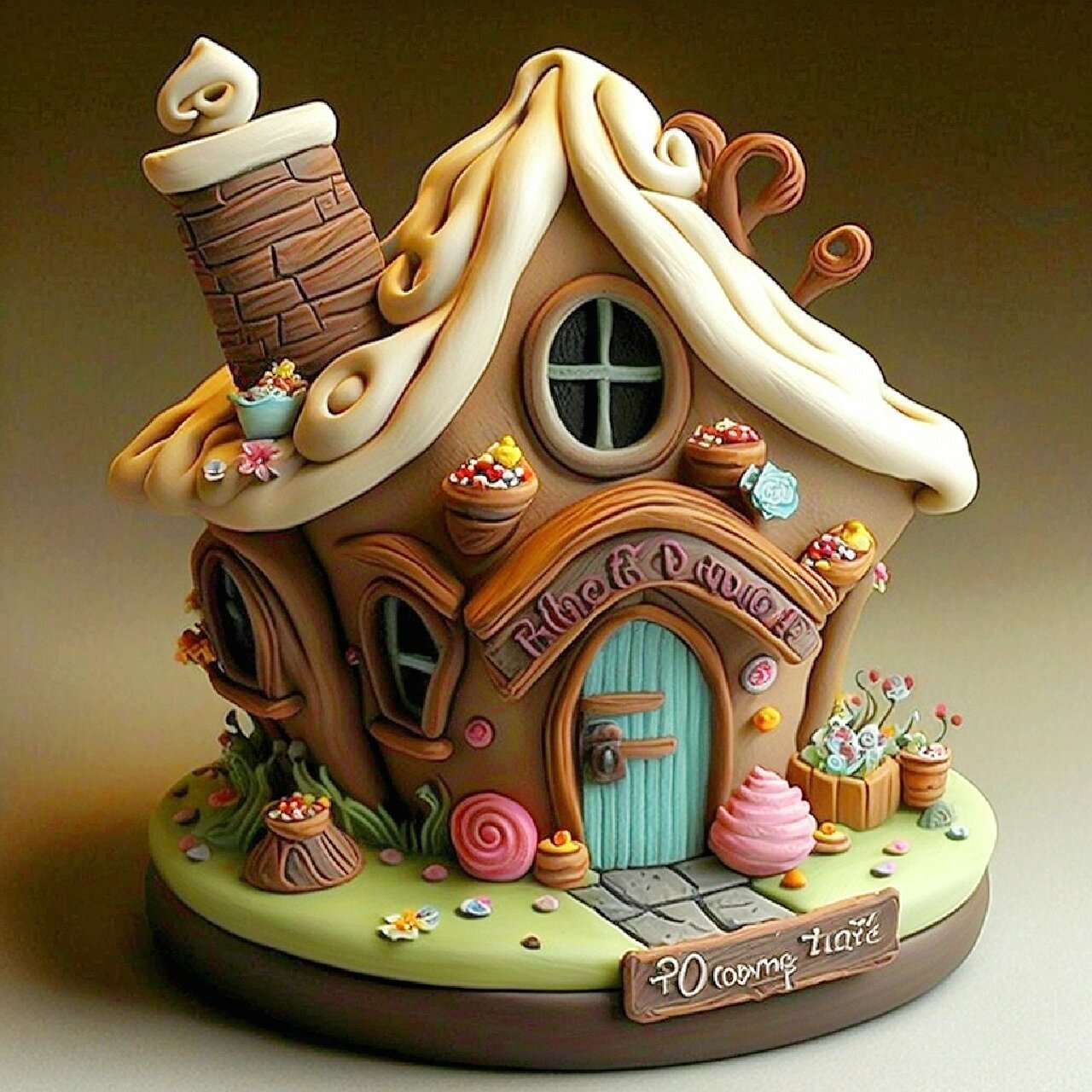 泥塑系列 : 可爱小屋 泥塑创作让孩子通过对泥的塑造感受,培养孩子的