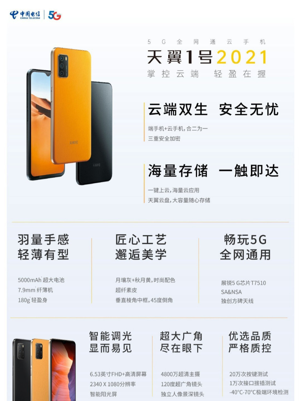 53英寸 1080p lcd直屏 紫光展锐 虎贲t7510处理器 5000毫安时电池 10w