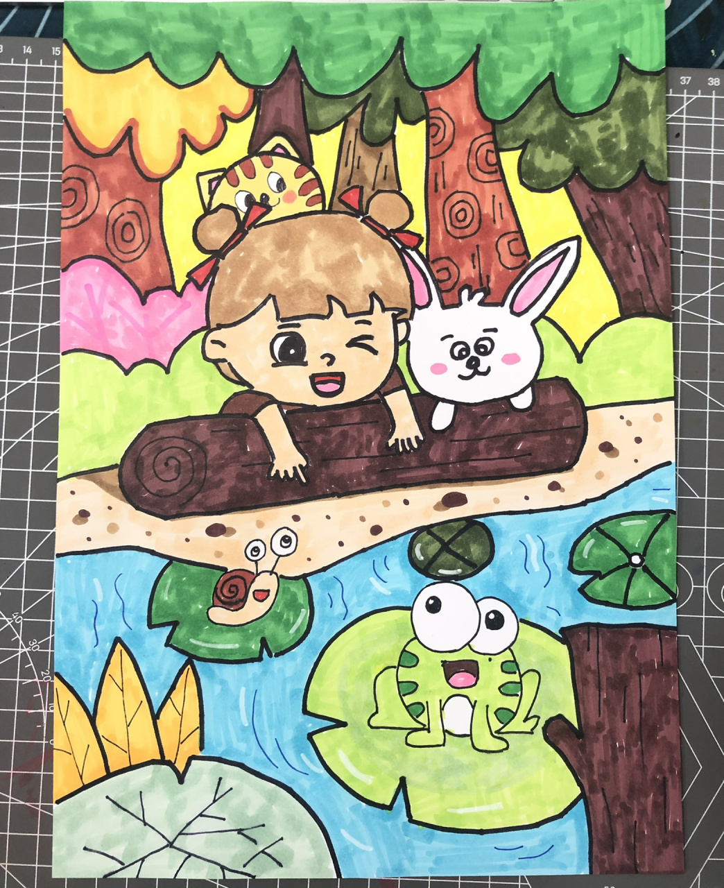 儿童画|七彩快乐童年 可代画