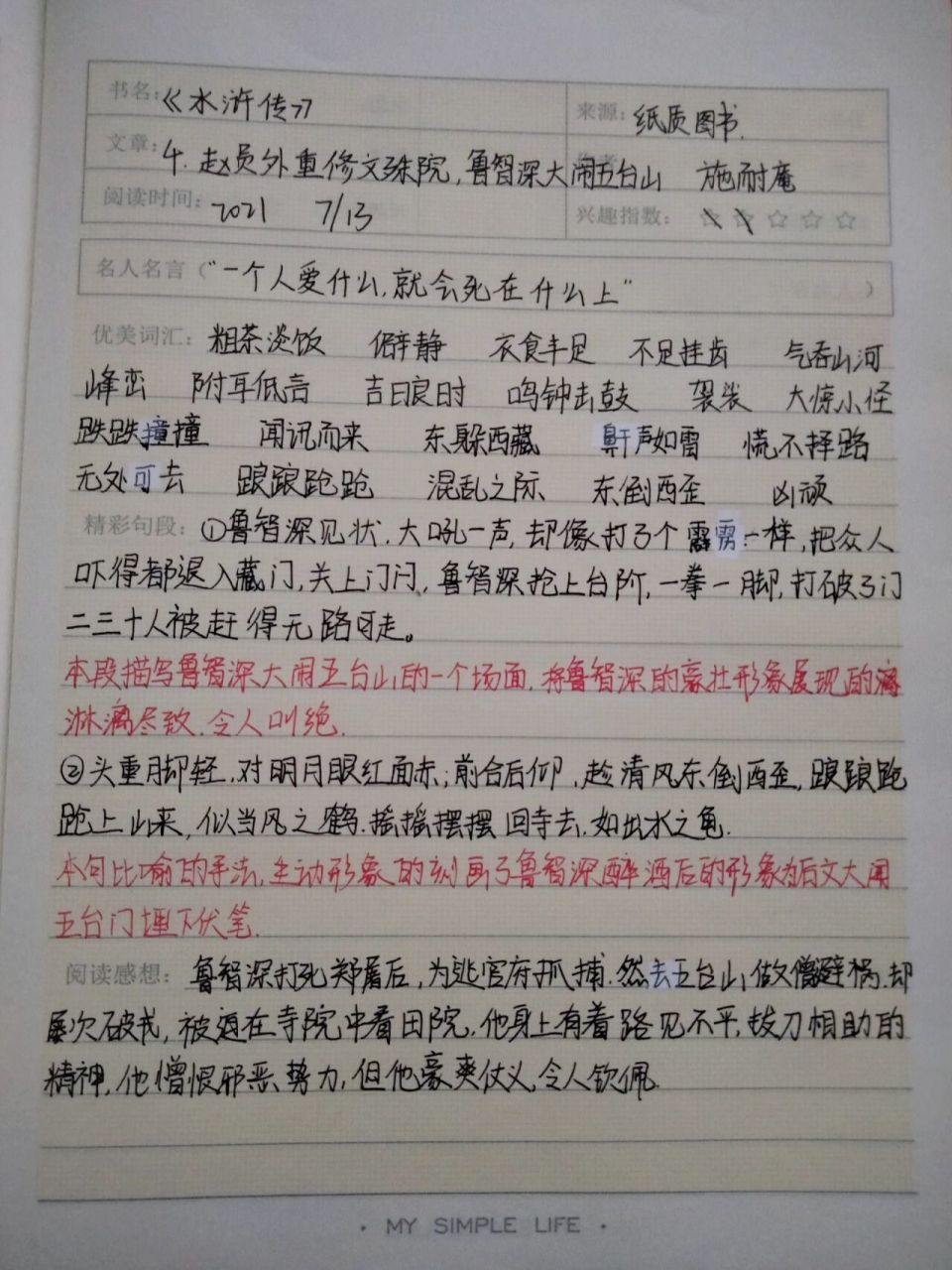 《水浒传》读书笔记 章节 第四章  赵员外重修文殊院,鲁智深大闹五台