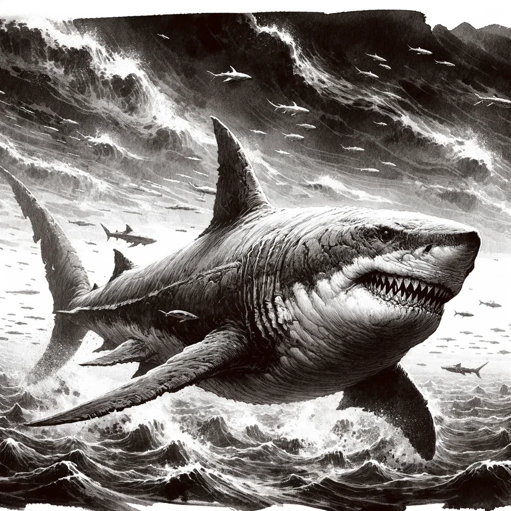 种生活在约2300万年至360万年前,从中新世到上新世时期的巨型史前鲨鱼