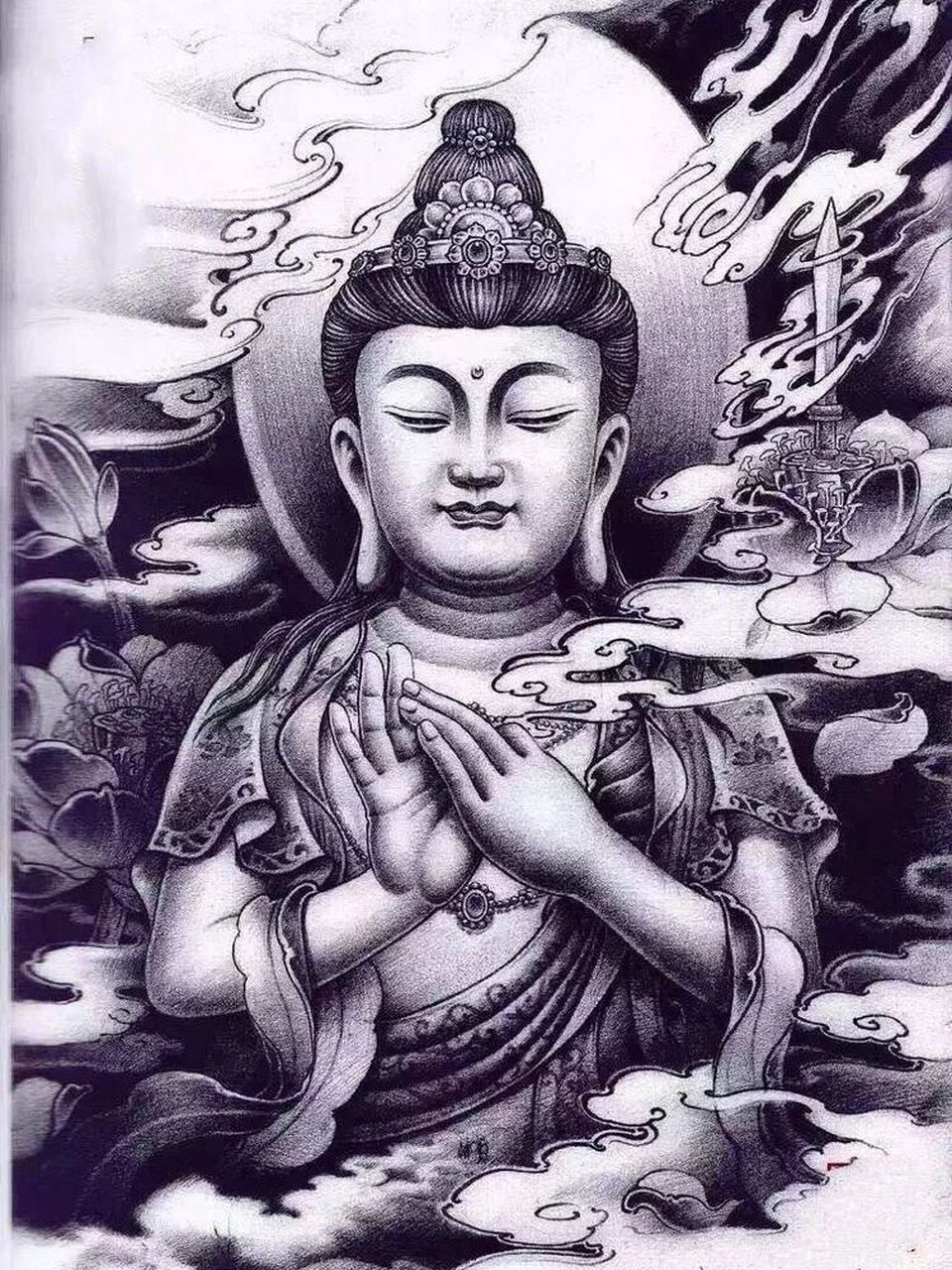 哈尔滨纹身|满背手稿|佛系列 满背佛系列手稿分享