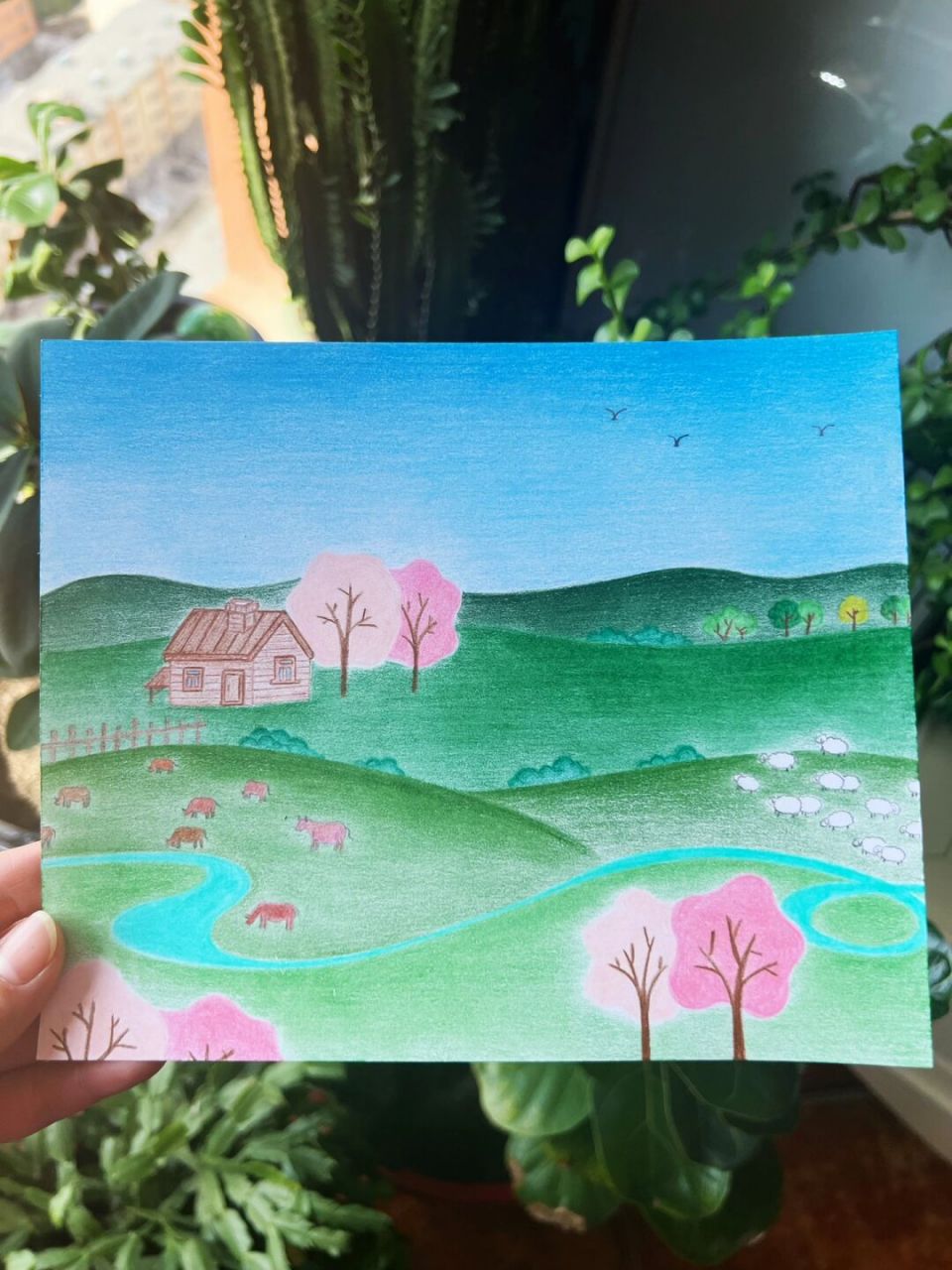 天堂草原(彩铅画.