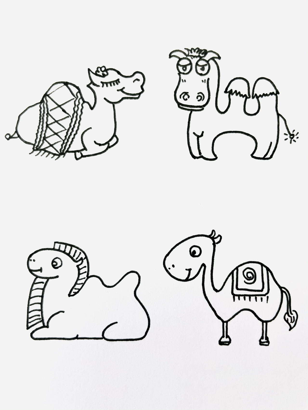 【简笔画】骆驼97 分享一组动物简笔画—97 还喜欢什么大家留言给