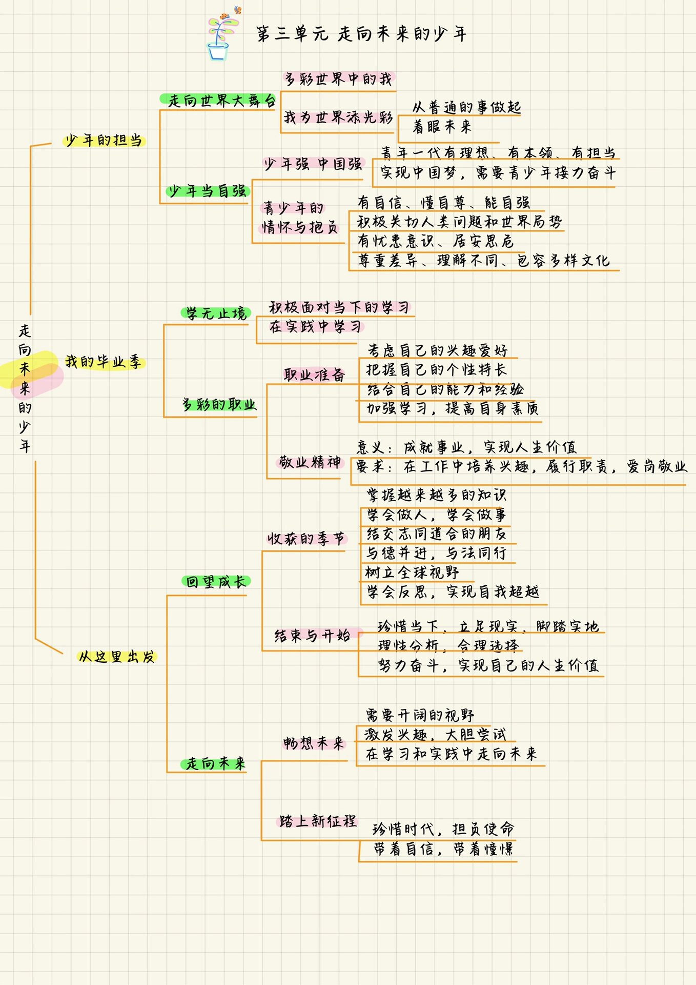 九下 道德与法治 全册思维导图