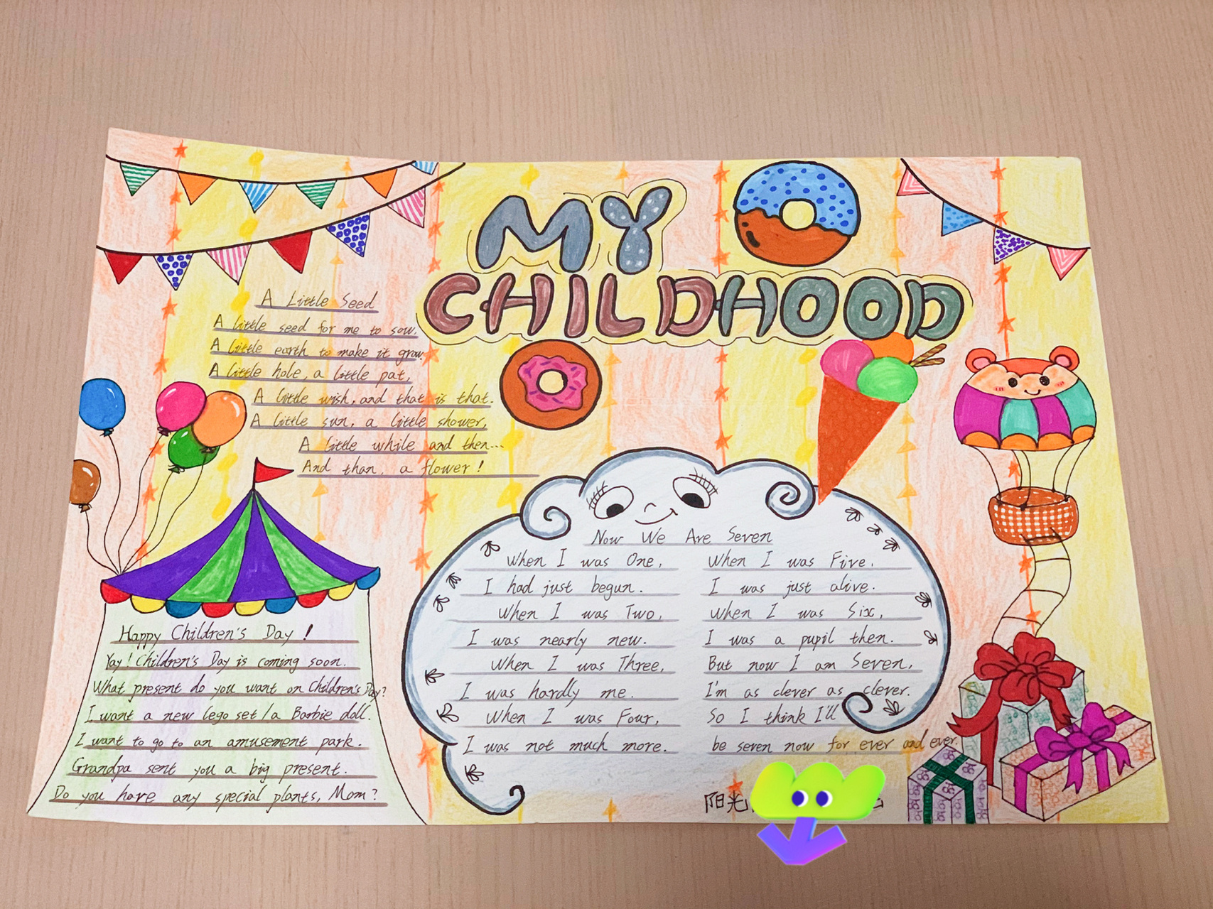 六一儿童节主题—英文手抄报 六一儿童节主题—《我的童年》—英文手