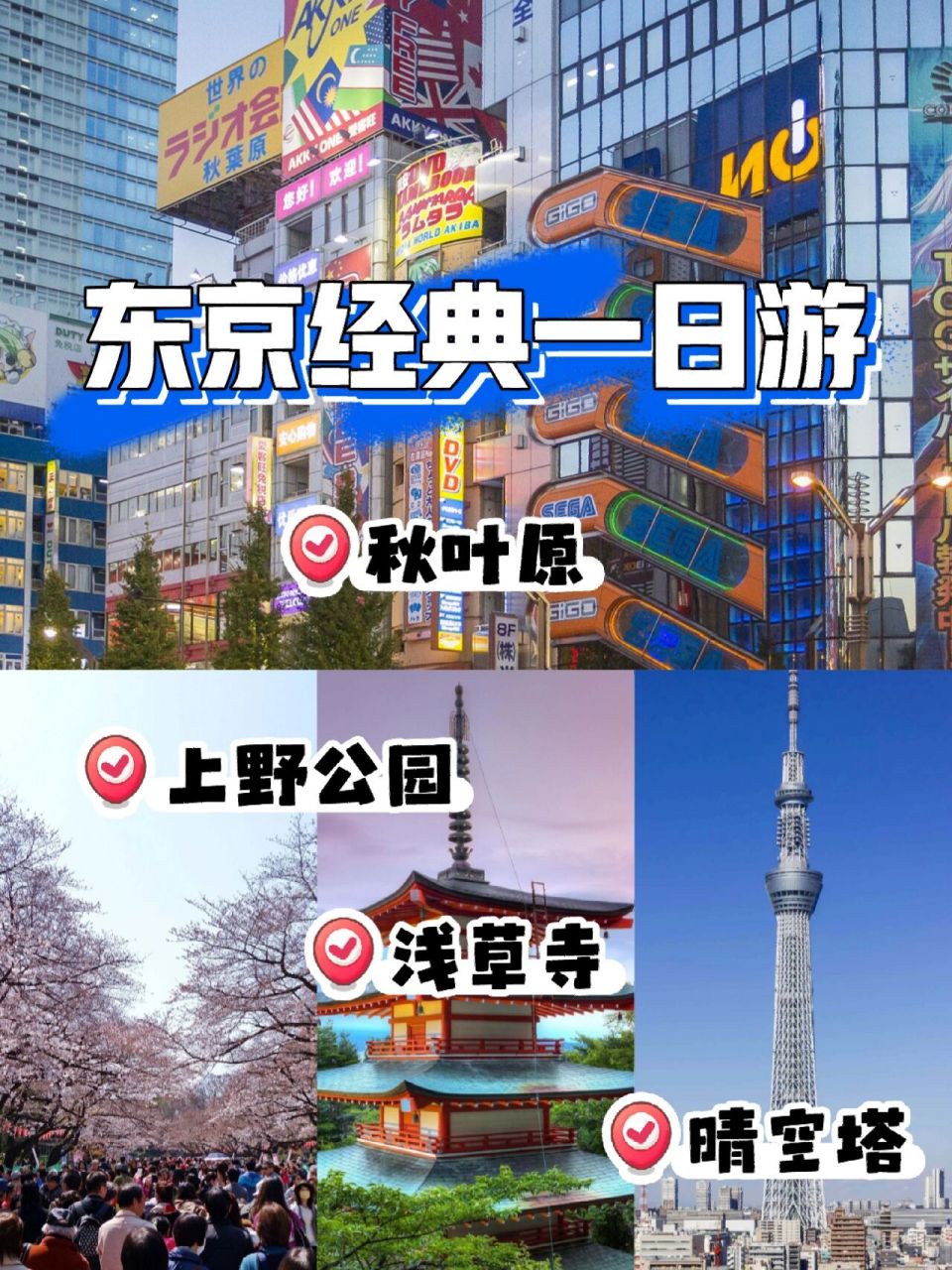 0878路线概览94上野公园(2小时) → 秋叶原(2小时) → 浅草寺(2