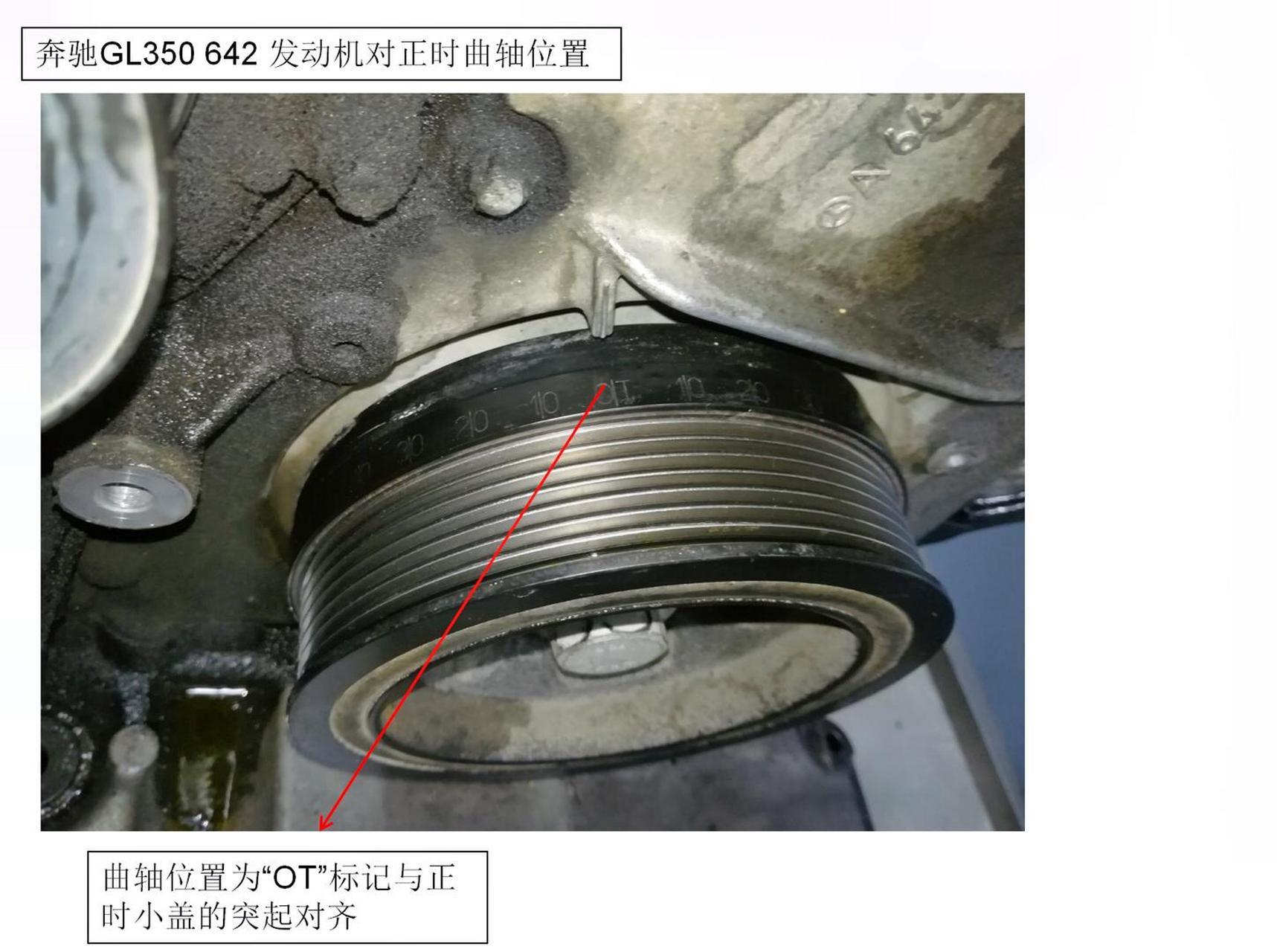 奔驰gl350 642发动机对正时