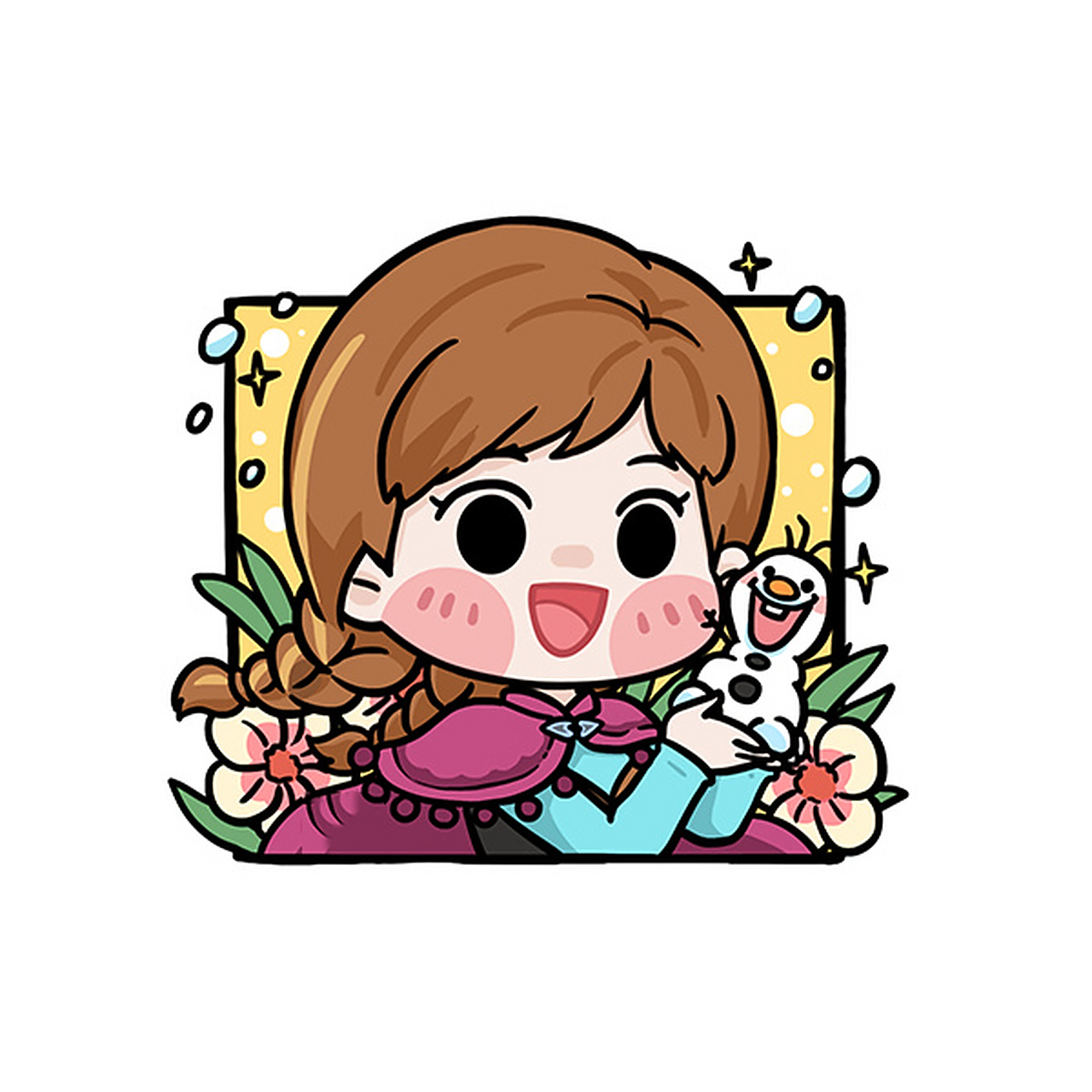 96萌小g爱涂鸦 迪士尼公主系列 q版卡通头 无水印头像,9215商用