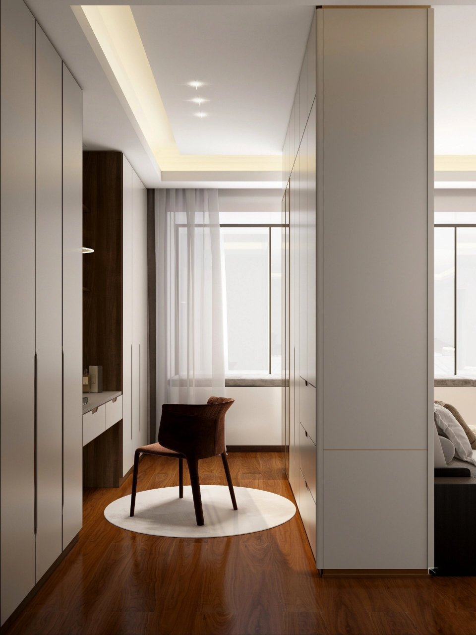 卧室床头不靠墙,隔出一个4㎡轻奢衣帽间 喜欢记得抄作业7815@生活