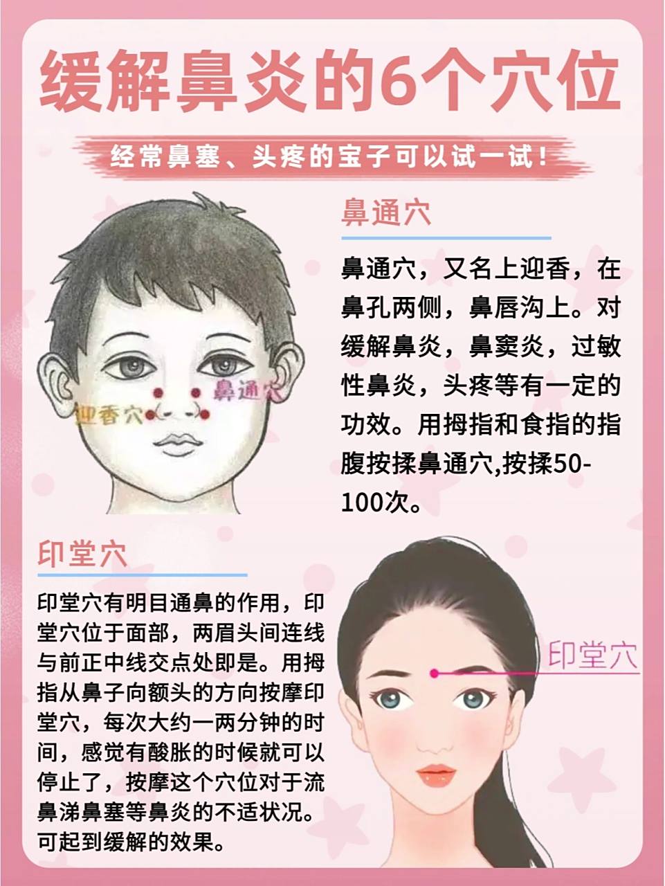 缓解鼻炎的6个穴位82轻松缓解鼻塞,头疼75 通常有