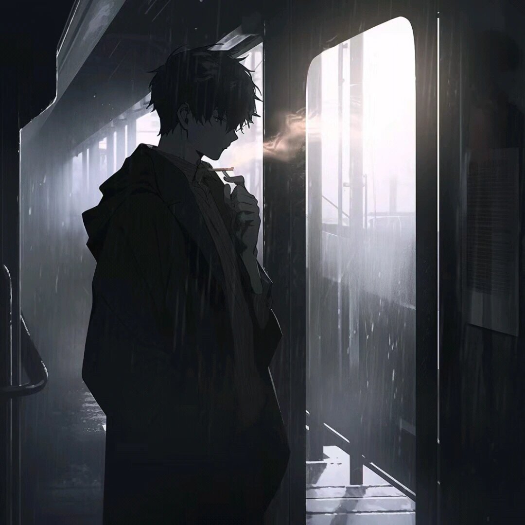 男生暗系动漫头像