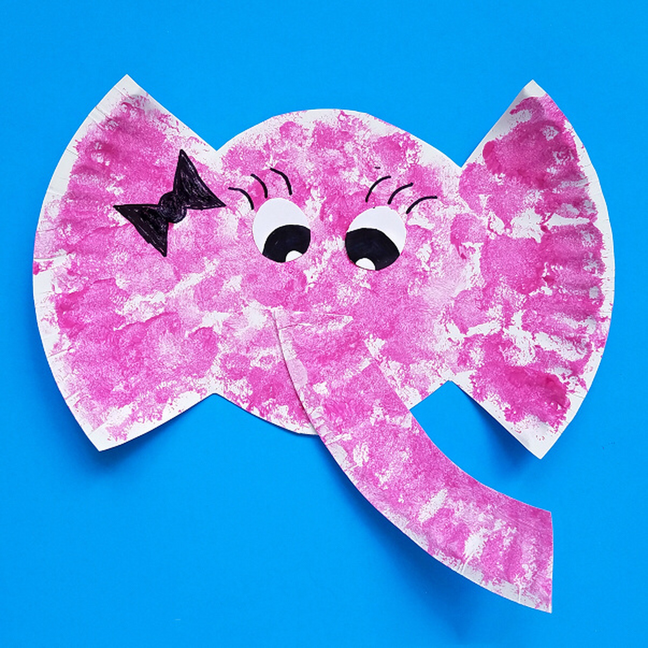 亲子手工_纸盘做的大象,超级简单 陪娃做手工,从最简单的做起吧