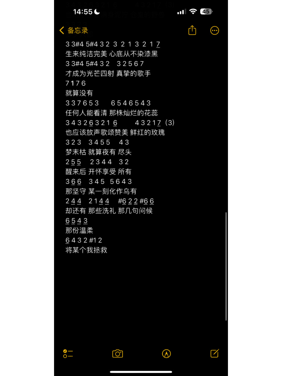 《虚幻与现实》简谱 手机功能受限,只能用下划线代替低八度,粗体代替